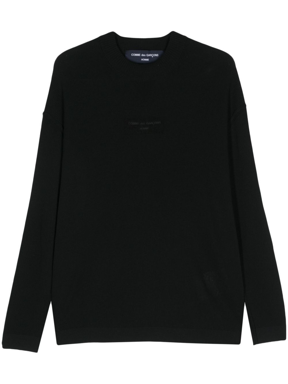logo-embroidered cotton jumper - 1