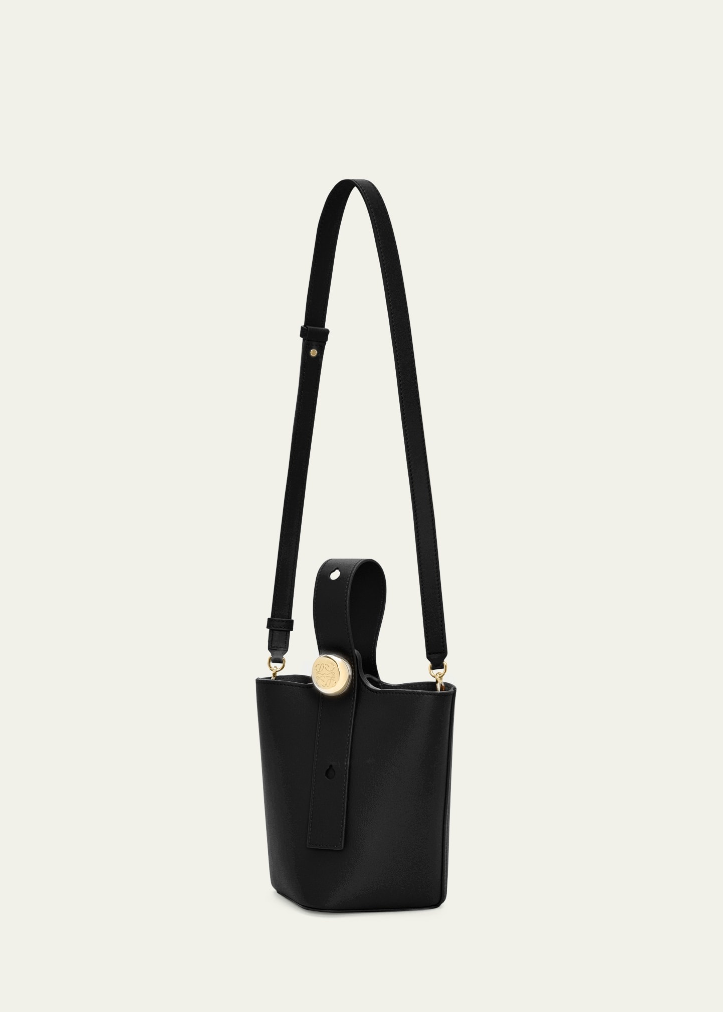 Mini Pebbled Leather Bucket Bag - 5