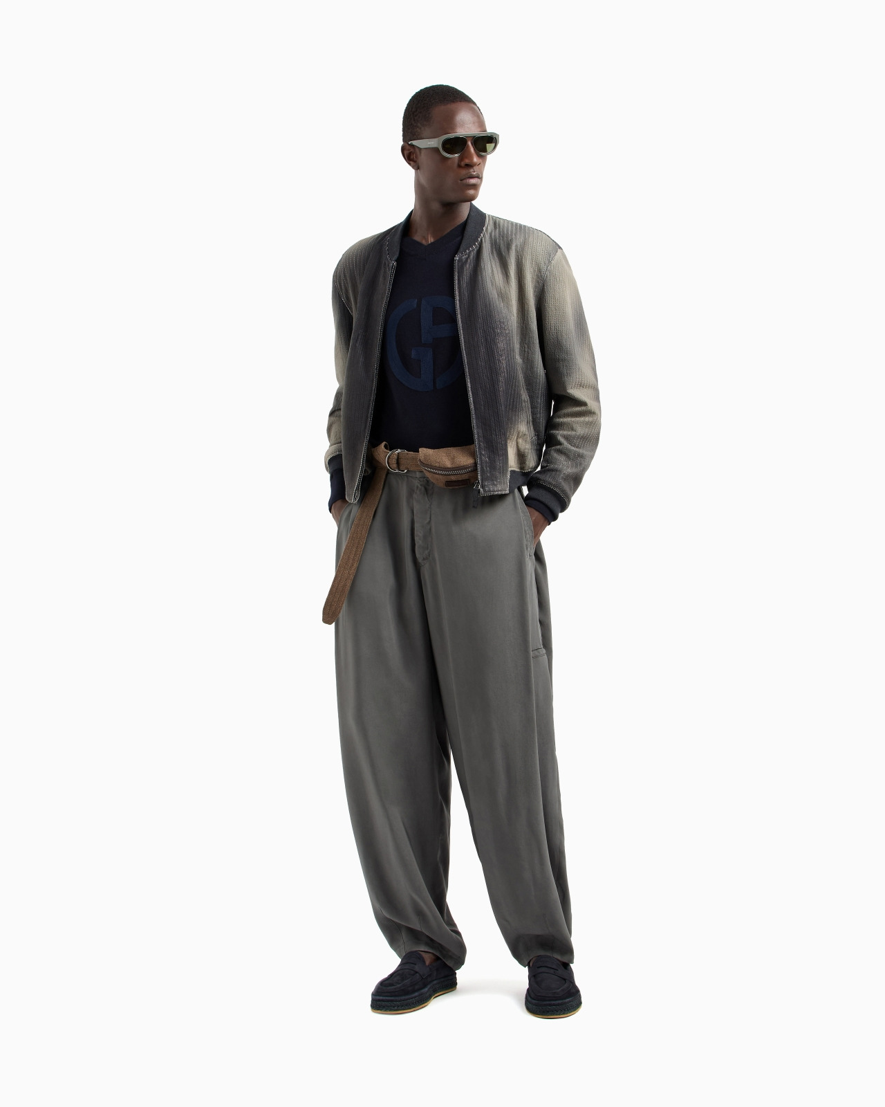 PERFORATED AND PRINTED NAPPA LEATHER BLOUSON - 2