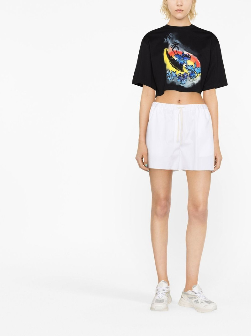 MSGM graphic-print cropped T-shirt outlook