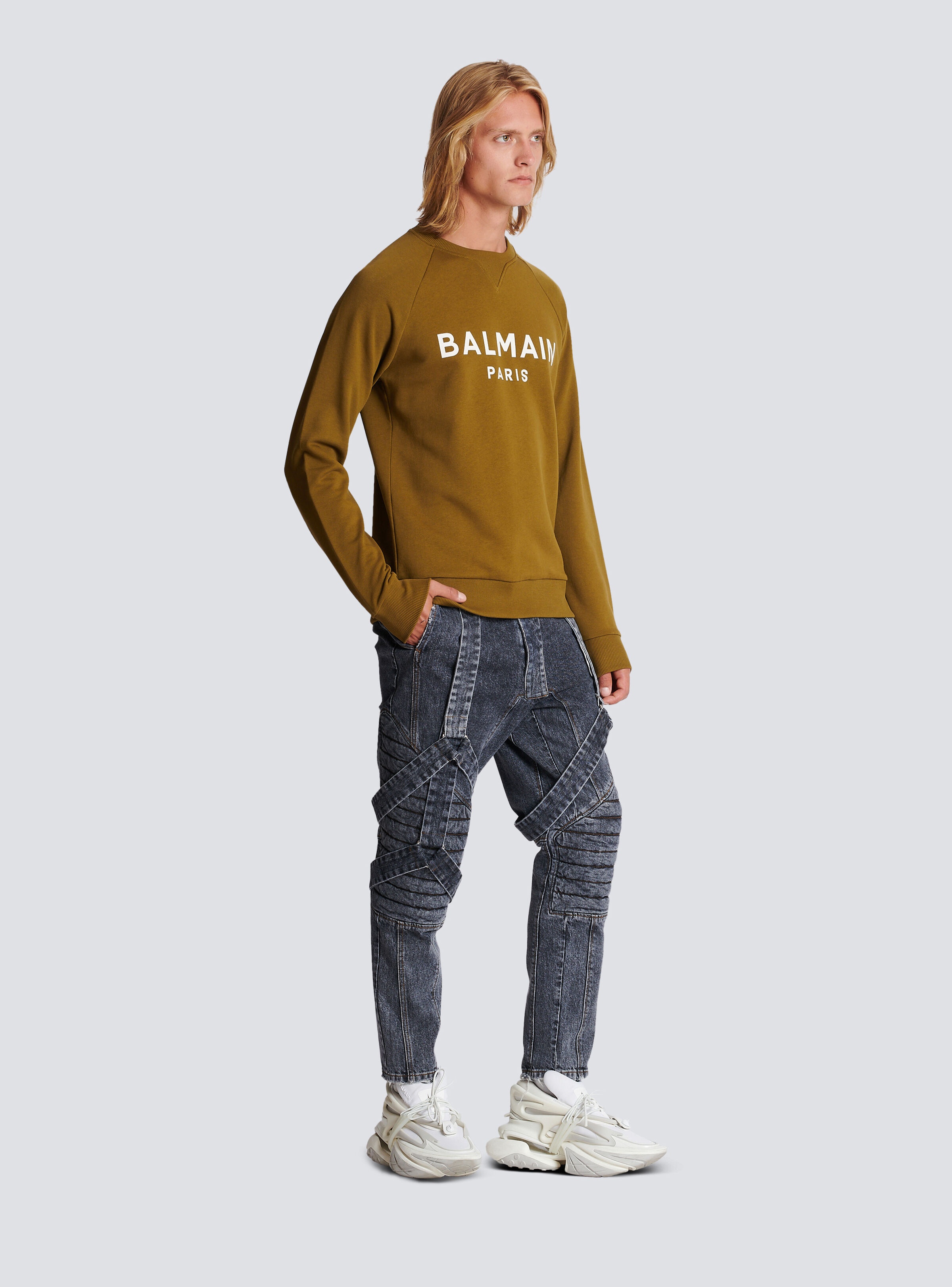 Cotton printed Balmain logo sweatshirt - 3