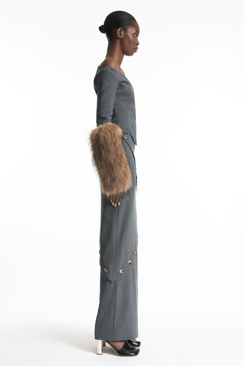 MAXI SKIRT GREY WITH BUTTONS 2