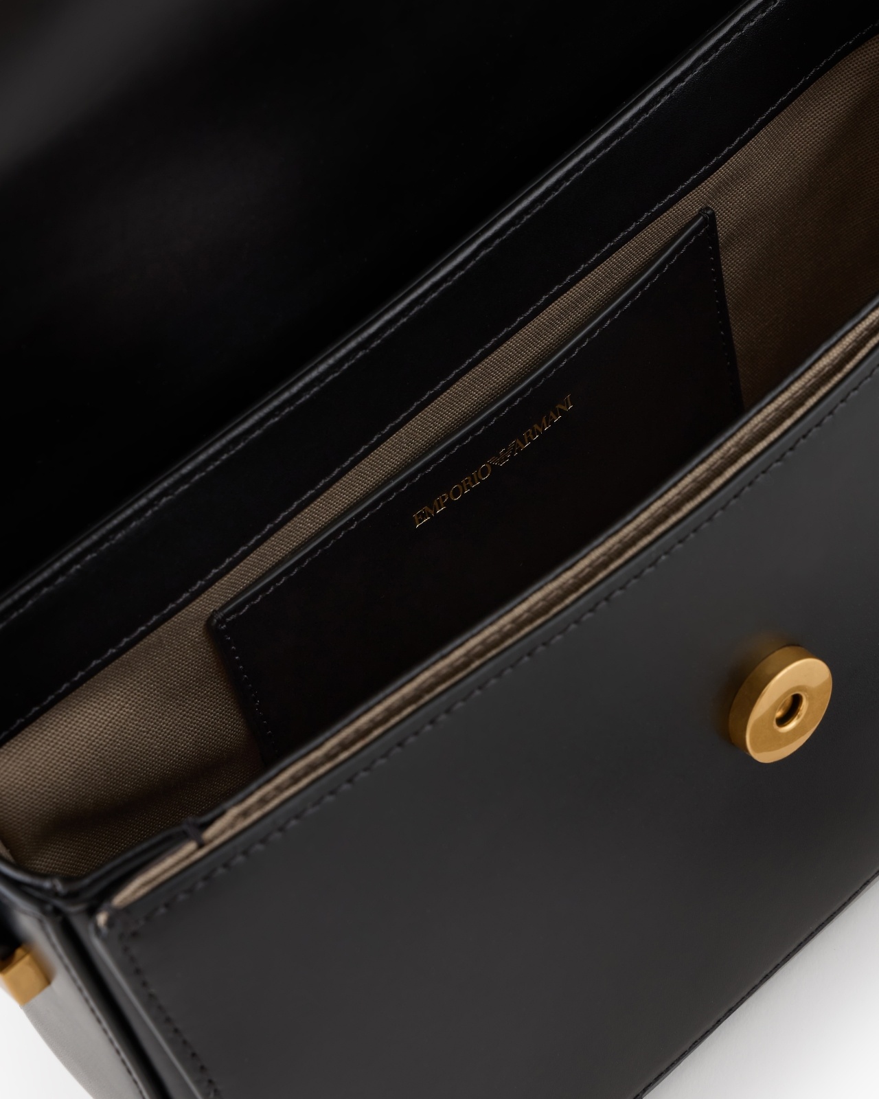 SMOOTH LEATHER SHOULDER BAG WITH METAL EAGLE LOGO - 4