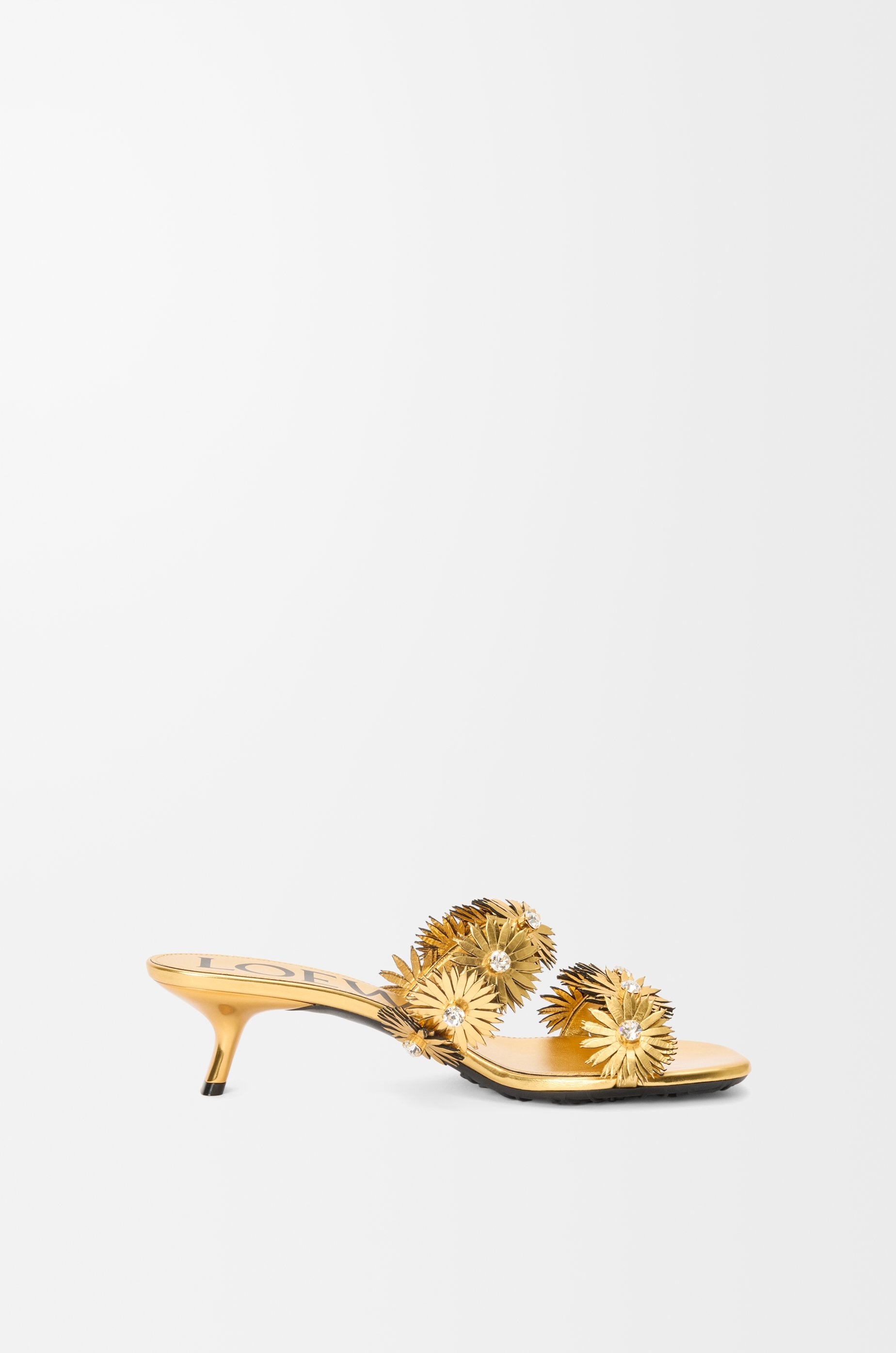 Petal Flower sandal in calfskin and crystals - 1