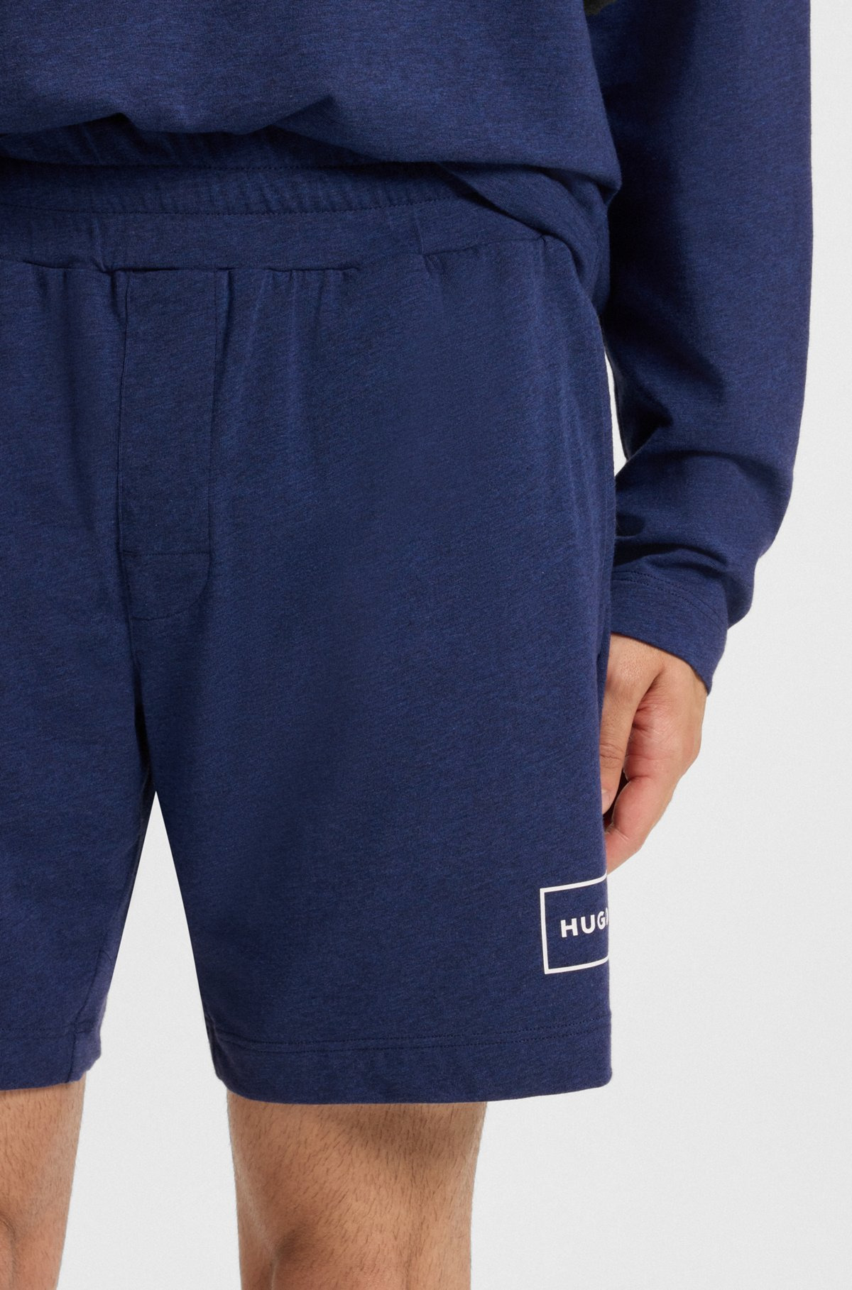 STRAIGHT-LEG SHORTS IN STRETCH COTTON WITH LOGO PRINT - 5