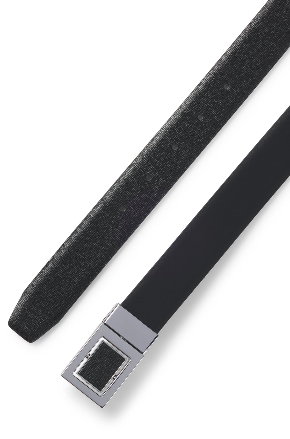 REVERSIBLE BELT IN PLAIN AND STRUCTURED LEATHER - 3