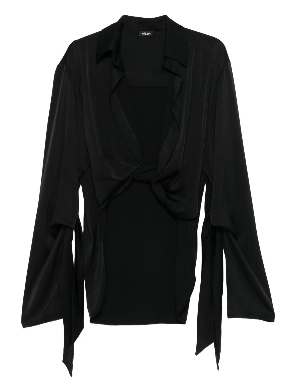 knot-detail bell-sleeve top - 1