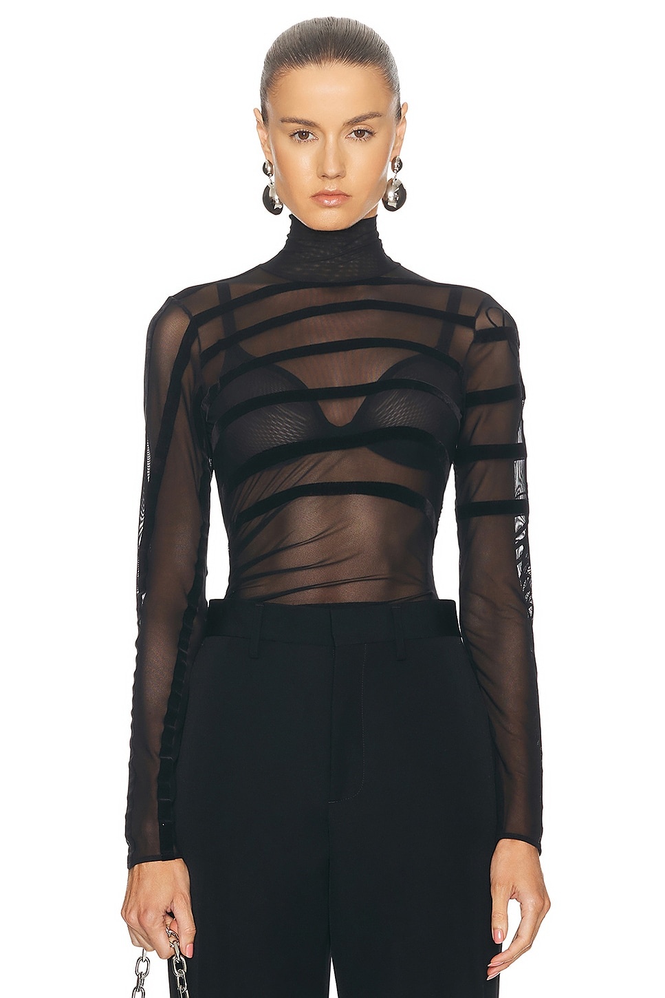 Gaultier & Mariniere Drapped Mesh Bodysuit - 1
