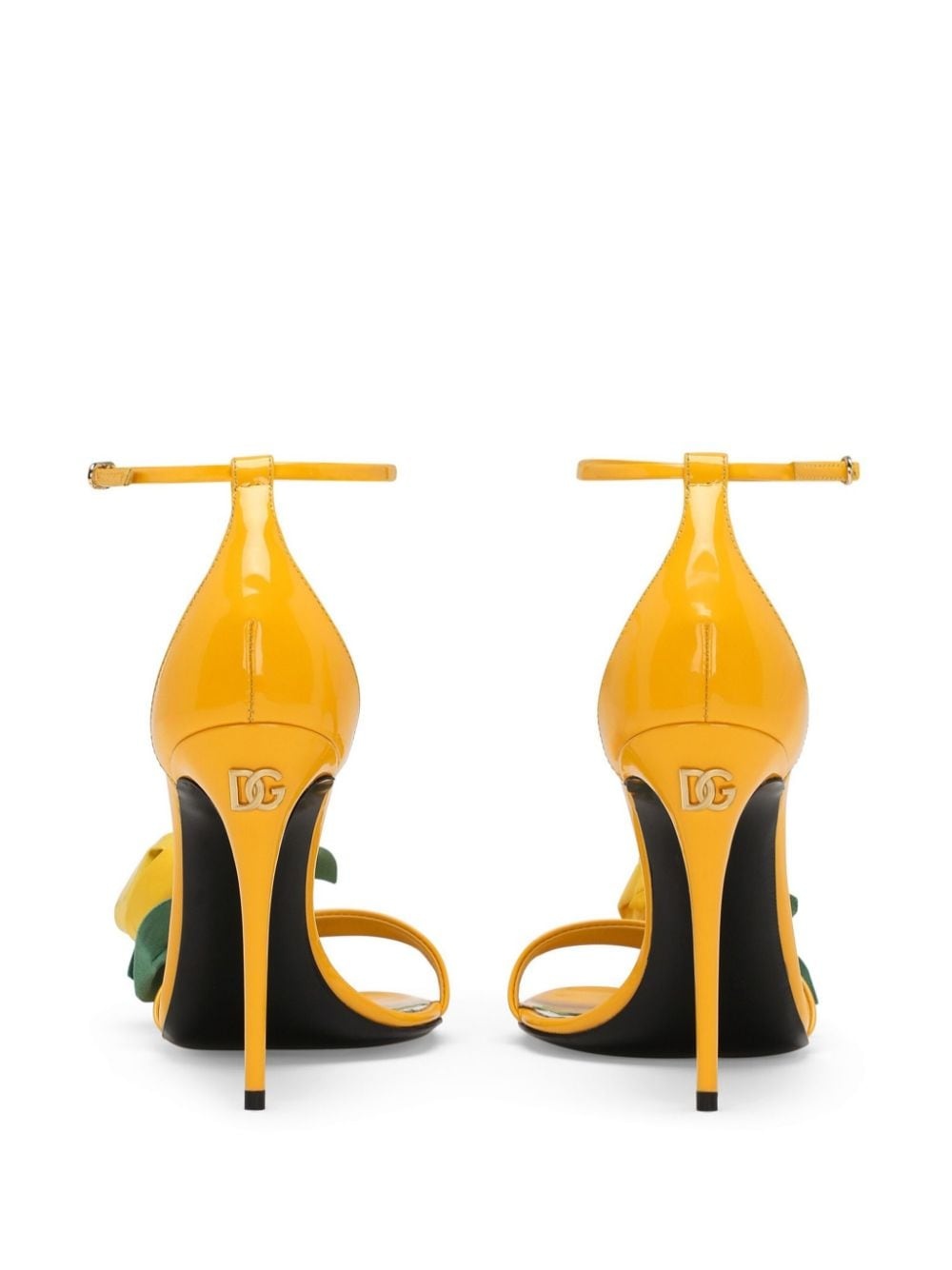 floral-appliquÃ© leather sandals - 3
