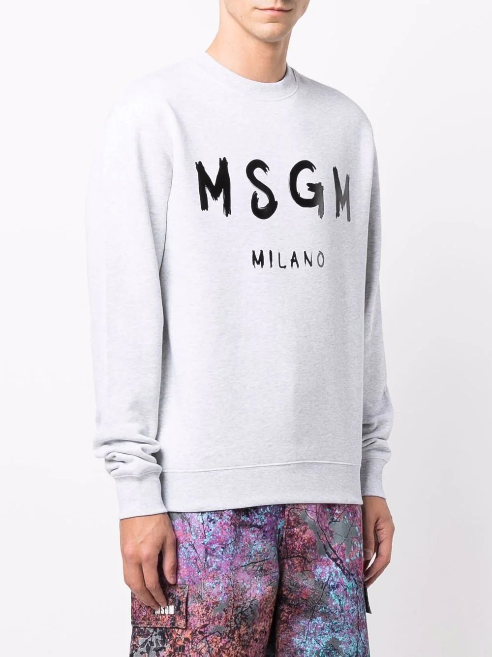 logo-print crew neck sweatshirt - 3