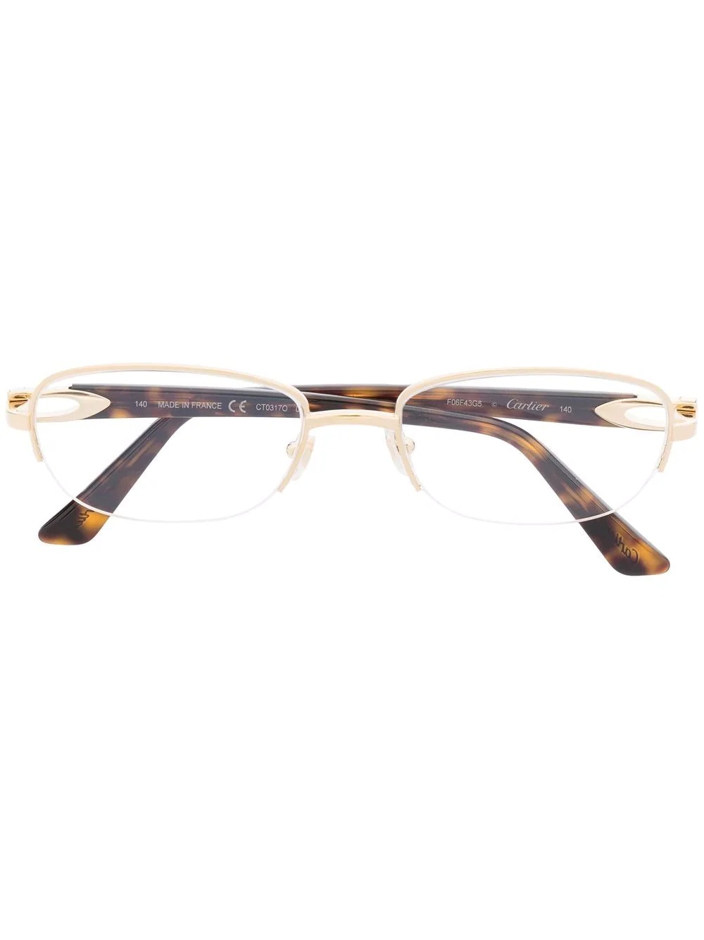 oval-frame tortoiseshell-effect glasses - 1