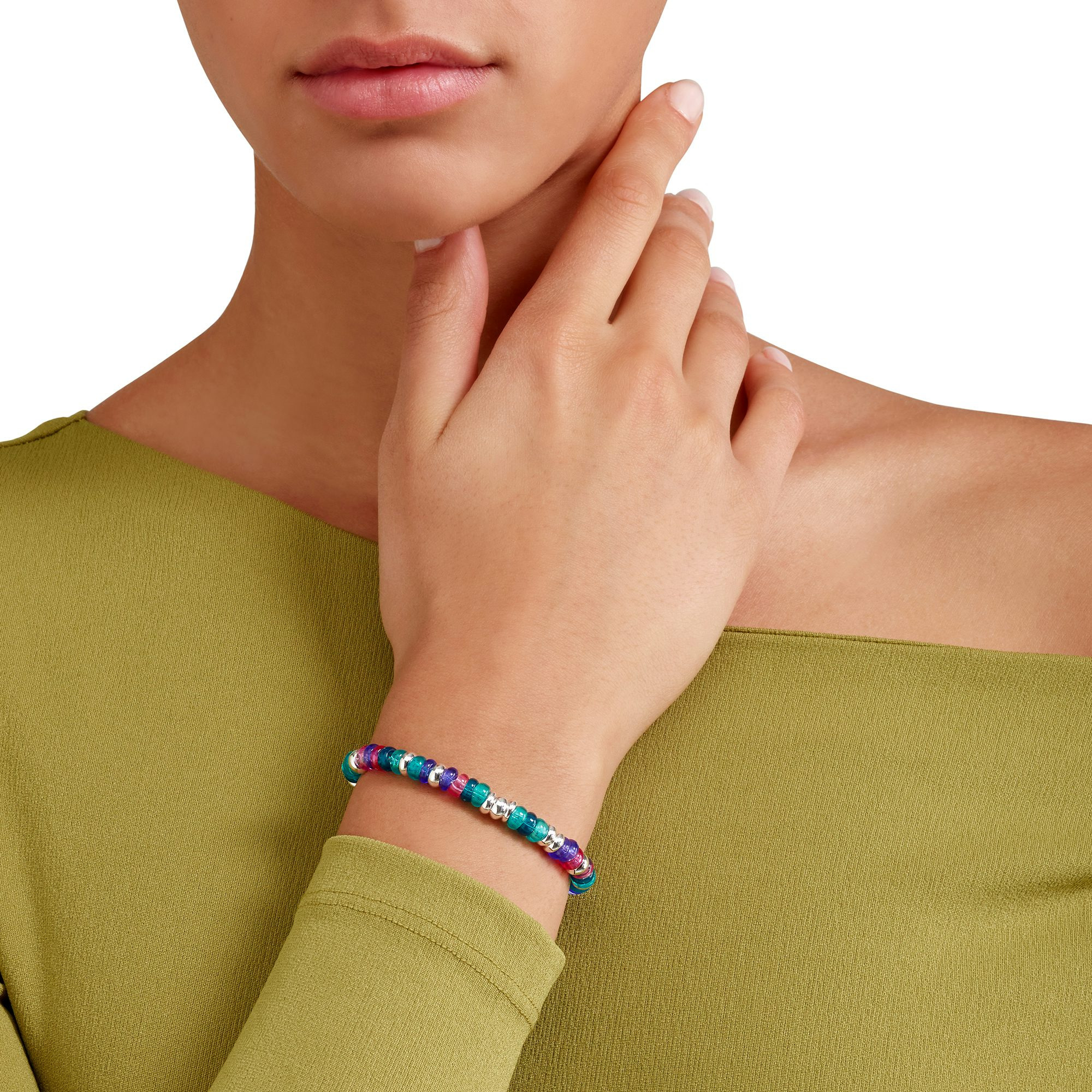 RONDELLE BRACELET IN SILVER & RECYCLED PLASTIC - 3