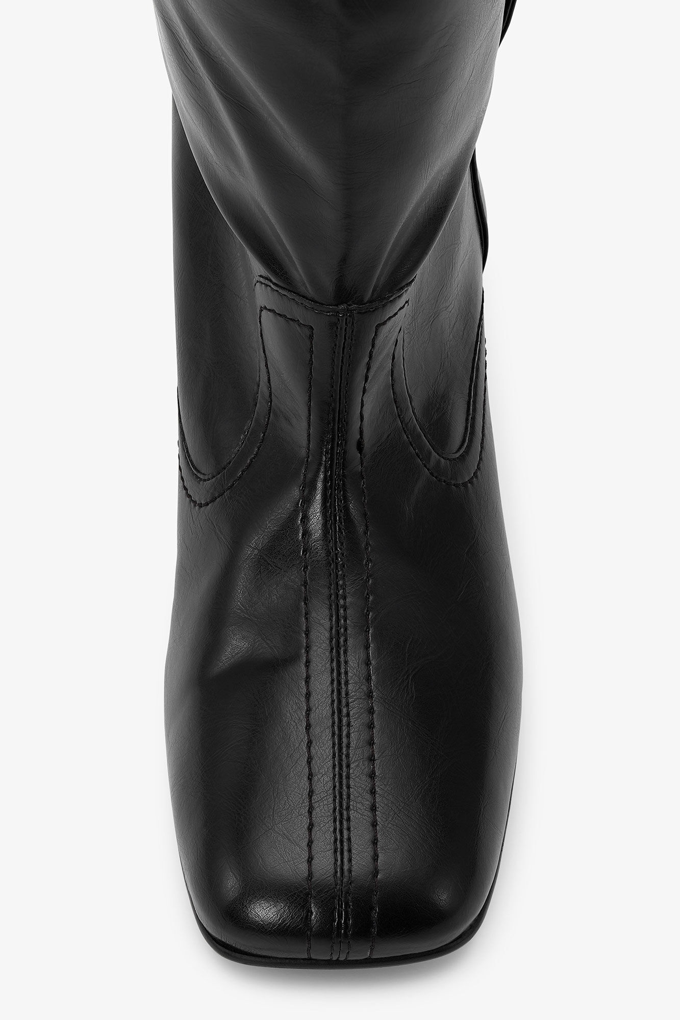 BLACK SLOUCHY KNEE BOOTS - 4