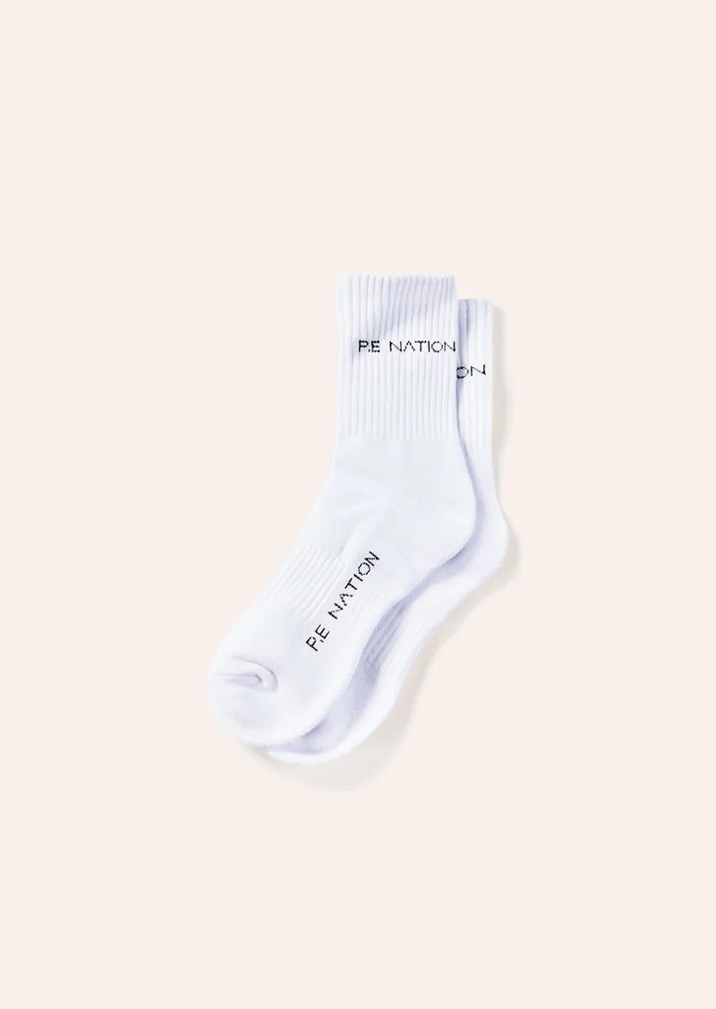 SIGNATURE SOCK IN OPTIC WHITE & BLACK - 1