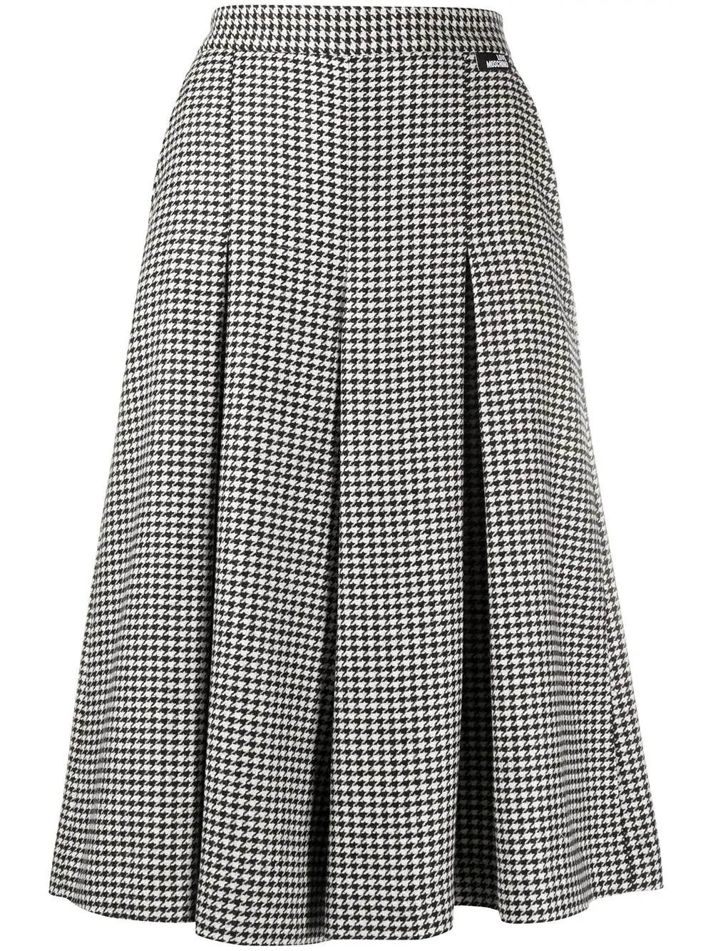 pleated houndstooth pattern skirt - 1