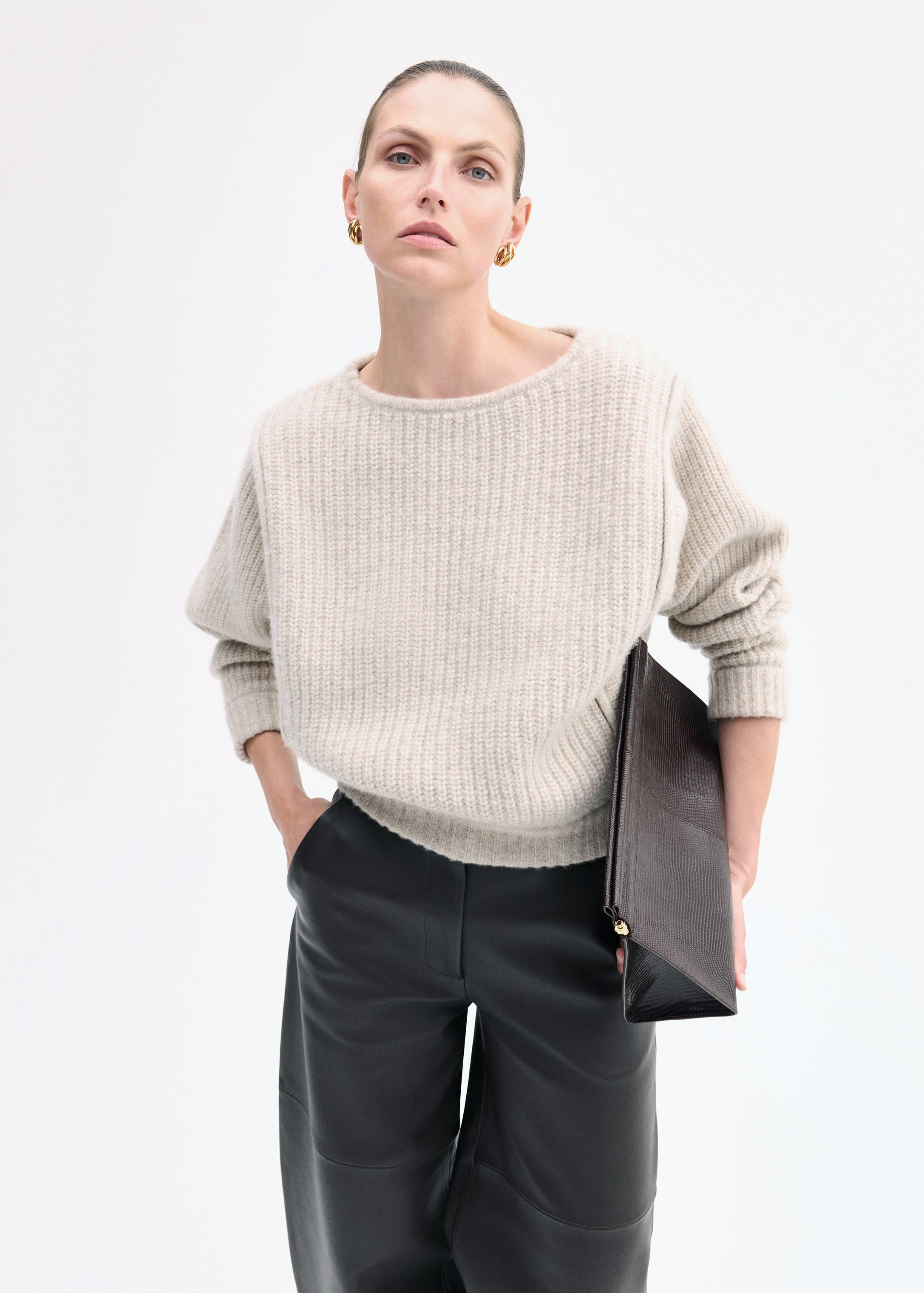 Batwing Sweater in Silk Cashmere - 2