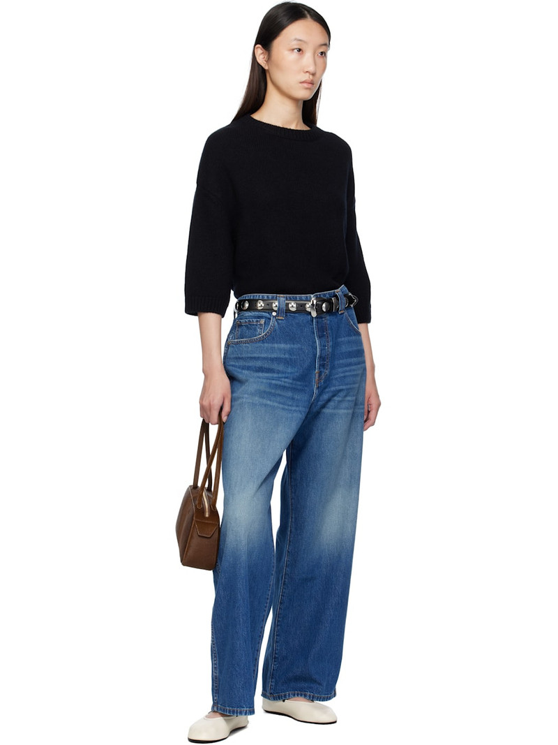 KHAITE Black Benny Stud Belt outlook