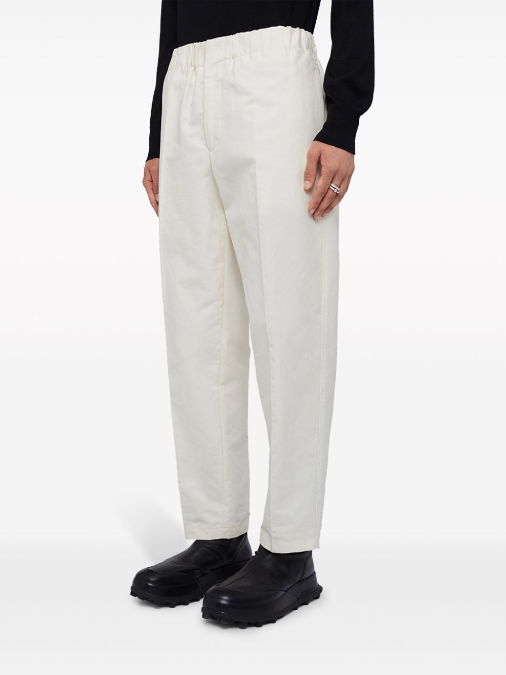 elasticated-waistband cotton trousers - 2