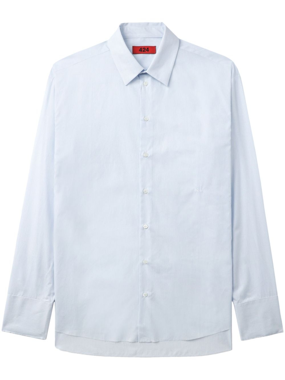 classic collar pinstriped cotton shirt - 1