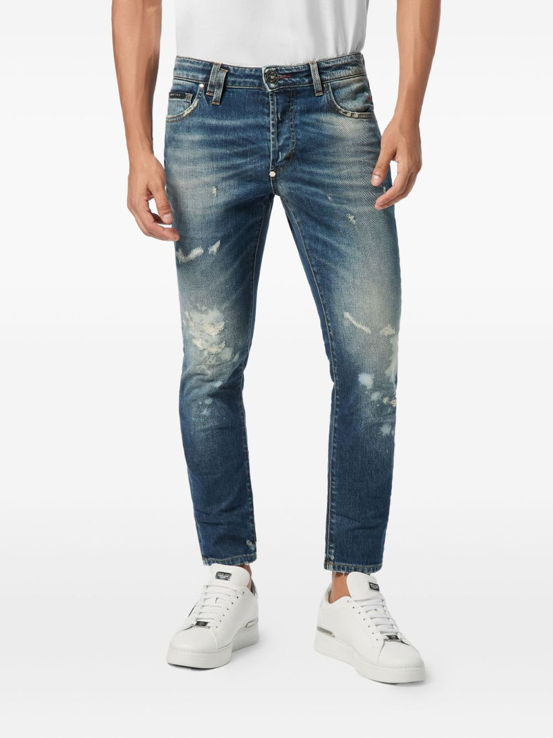 PHILIPP PLEIN distressed paint-splatter jeans outlook