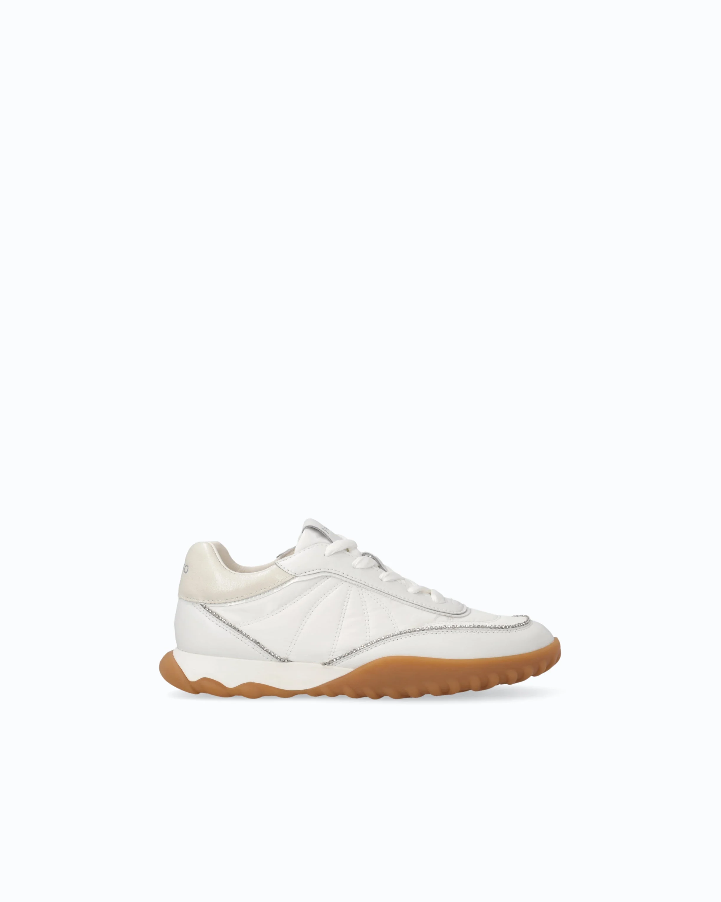 LEATHER SNEAKERS WITH RHINESTONES - 1