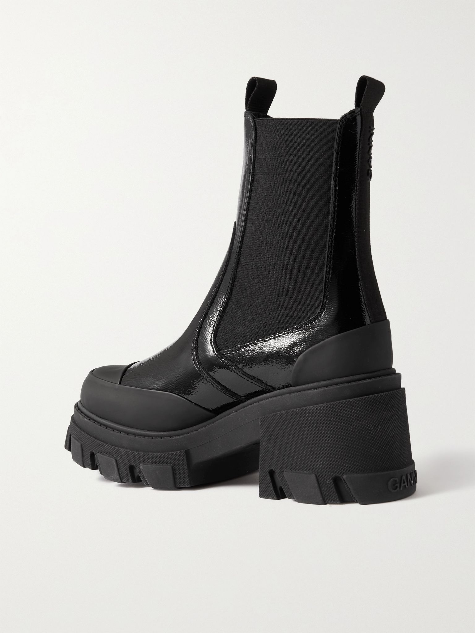 Patent-leather platform Chelsea boots Black - 2