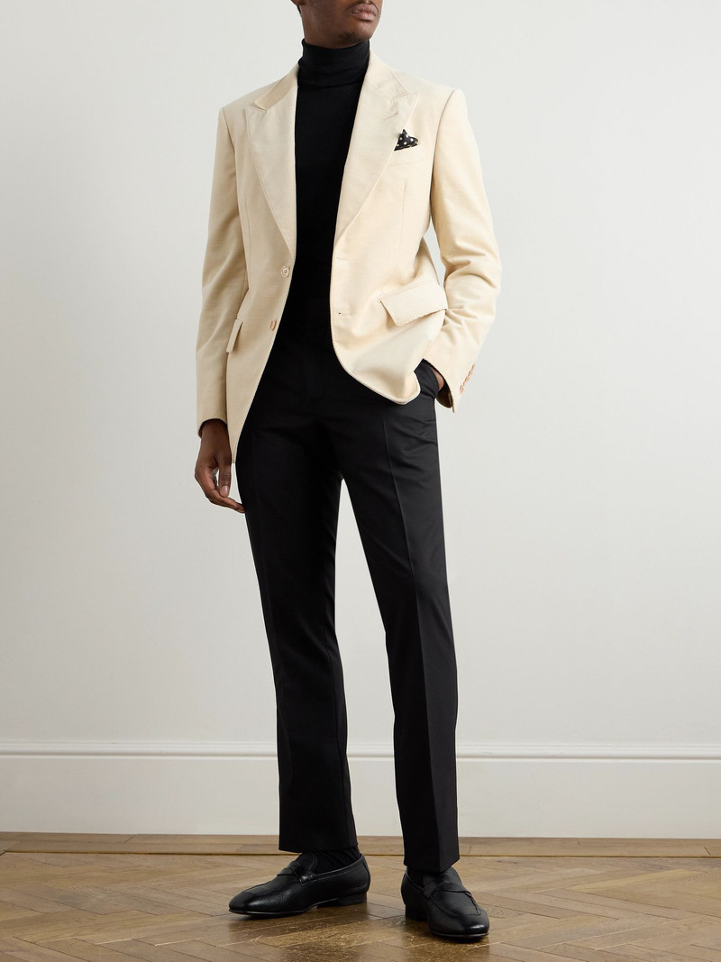 TOM FORD Slim-Fit Silk and Wool-Blend Trousers Black outlook