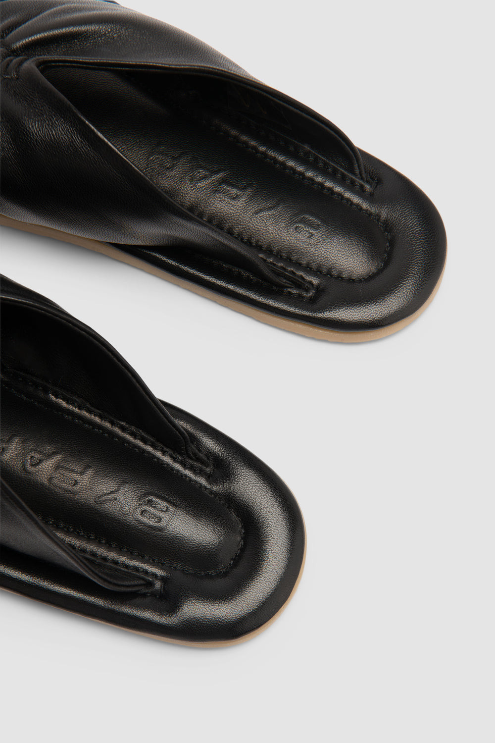 Dashiel Black Lamb Nappa Leather Flip-Flop Sandal - 4