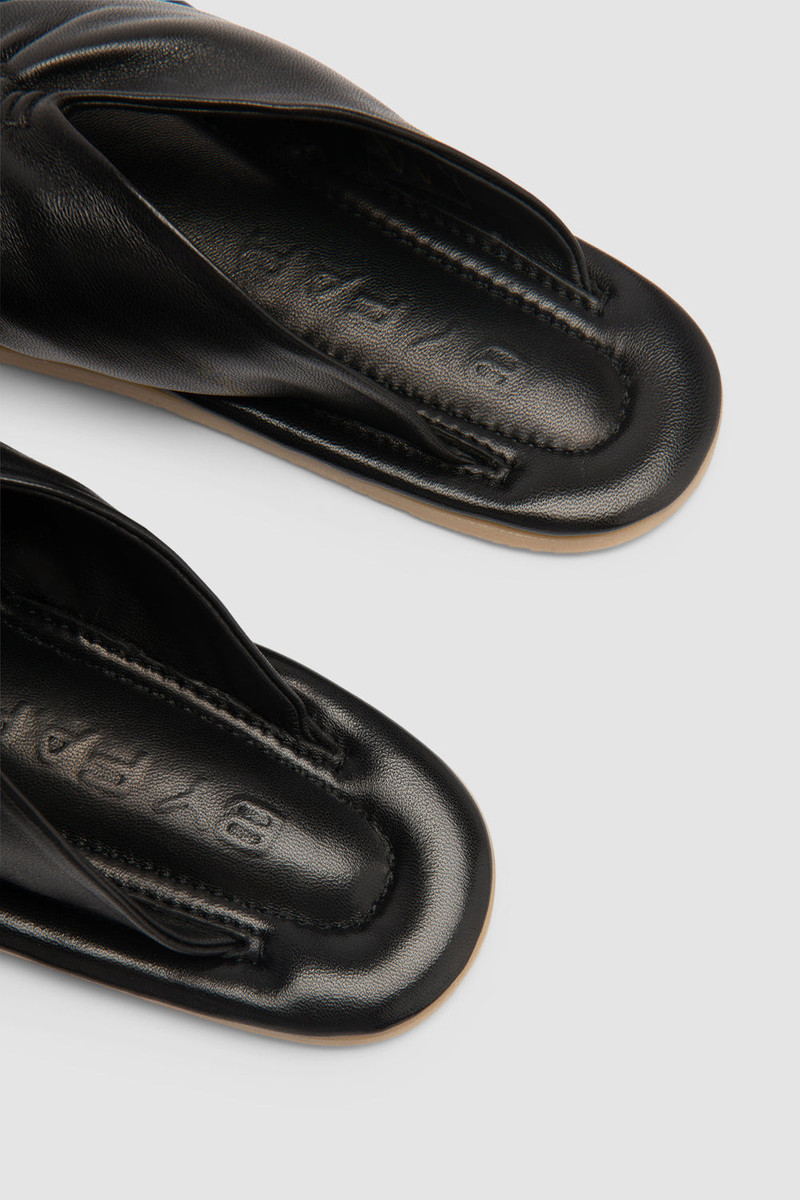 Dashiel Black Lamb Nappa Leather Flip-Flop Sandal 4