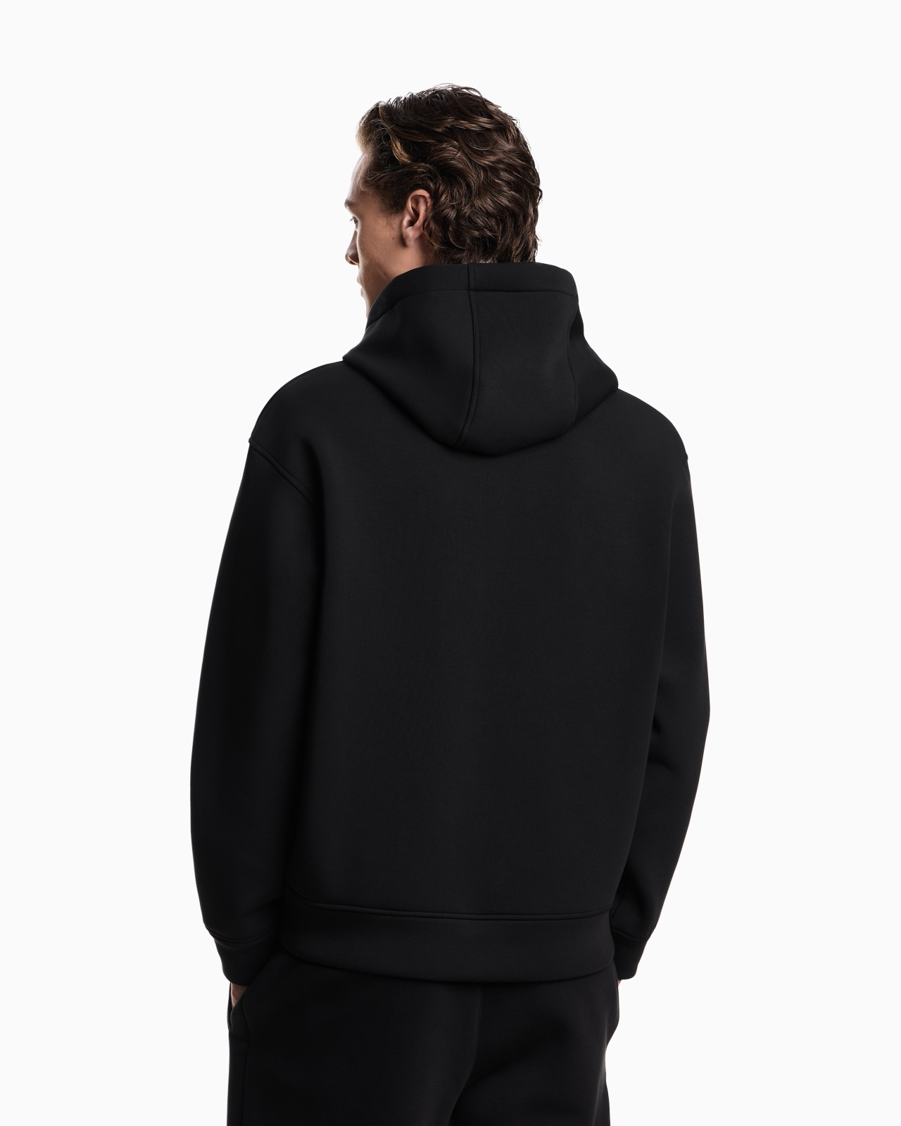 ASV LYOCELL-BLEND BONDED JERSEY ZIP-UP SWEATSHIRT WITH HOOD - 3