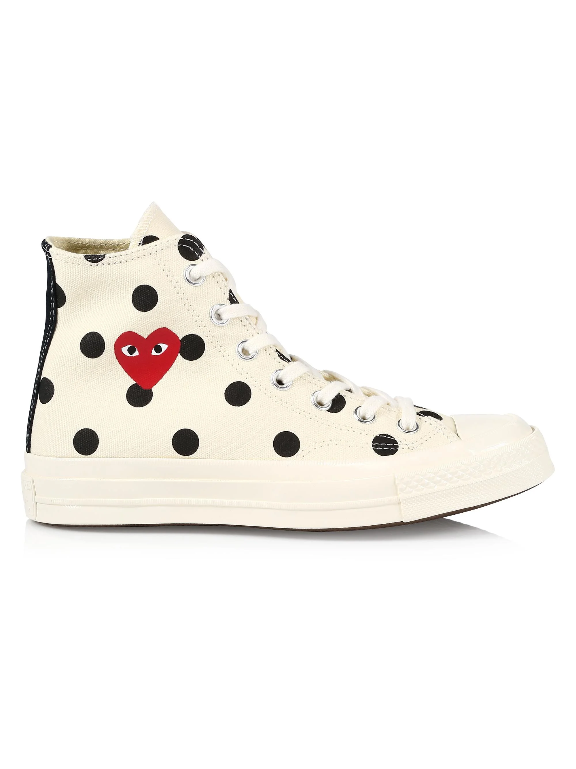 Unisex CdG PLAY x Converse Men's Chuck Taylor All Star Polka Dot High-Top Sneakers - White - 1
