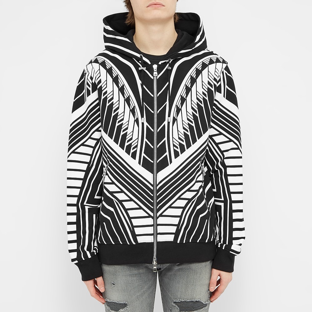 Balmain Monochrome Aztec Popover Hoody - 4