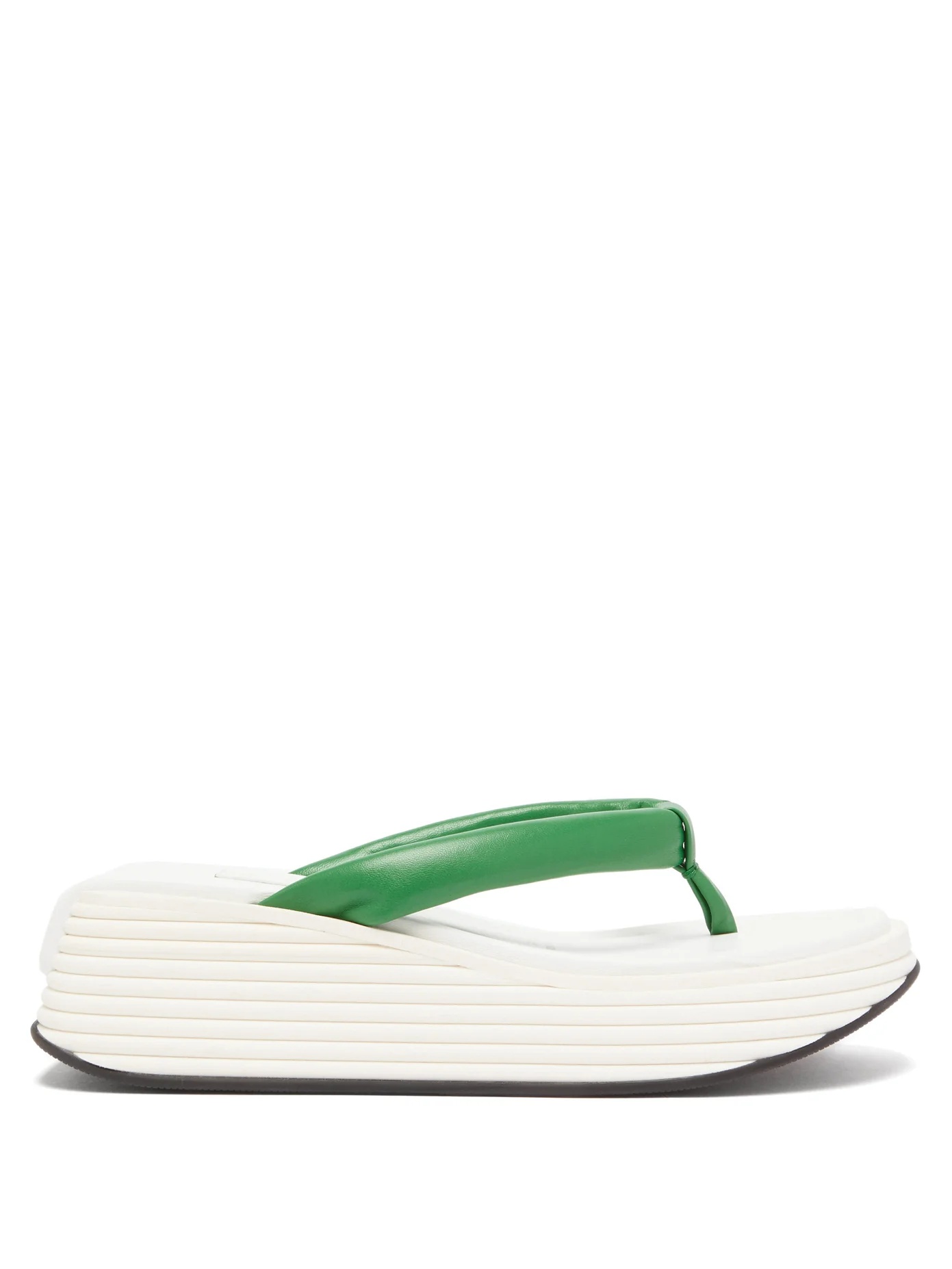 Kyoto platform-sole leather flip-flops - 1