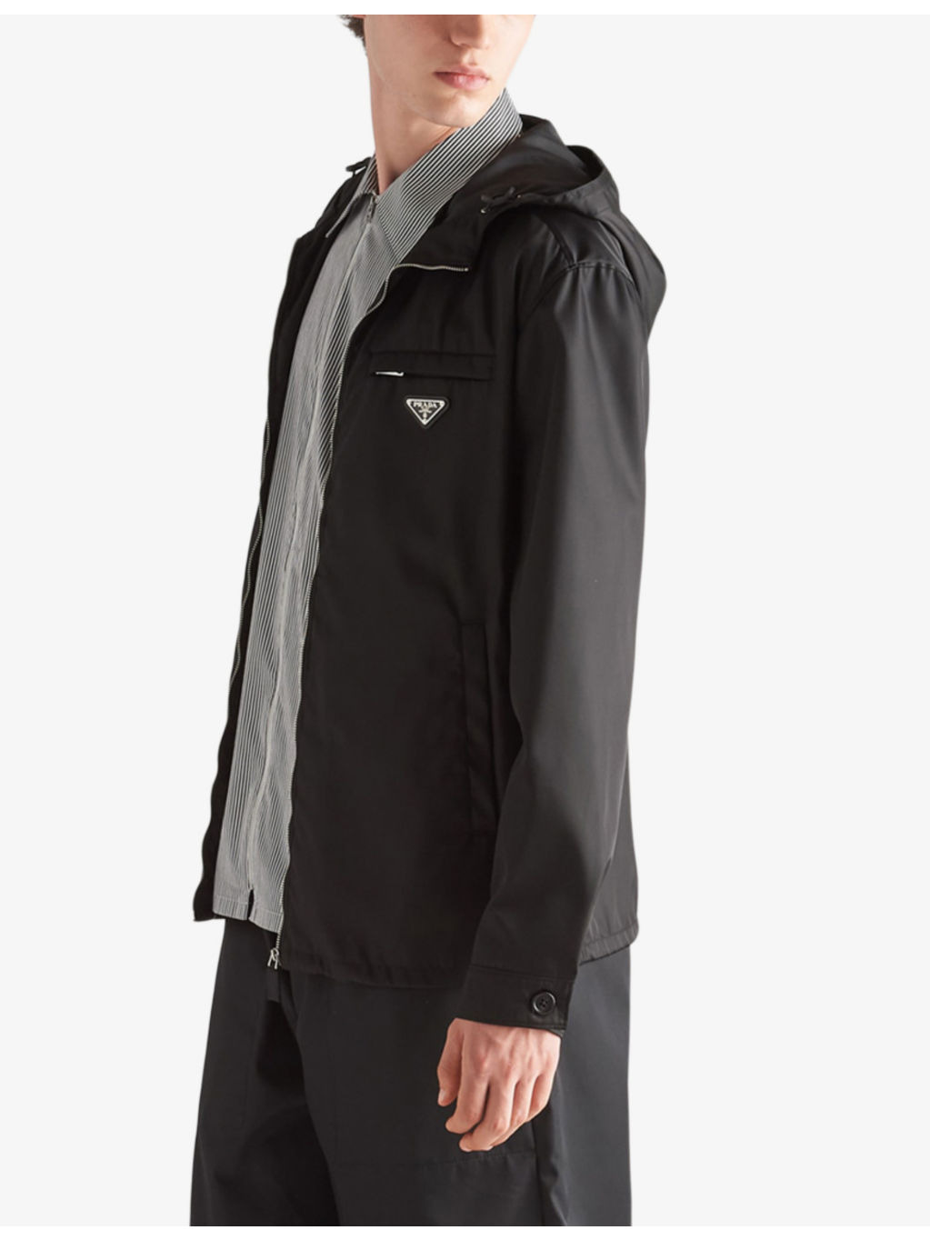 Re-Nylon brand-plaque hooded recycled-polyamide jacket - 3