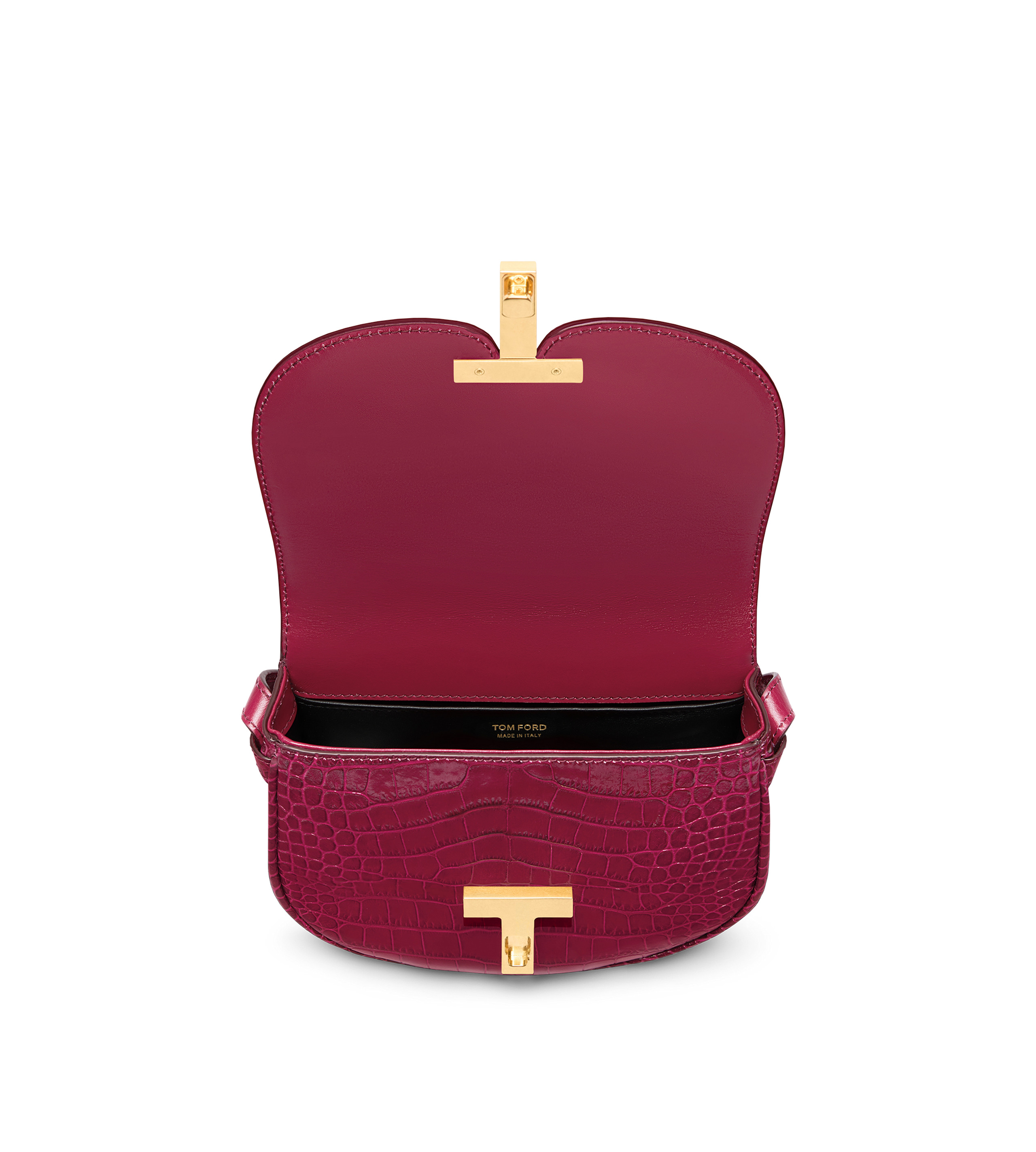 SHINY STAMPED CROCODILE LEATHER WALLIS MINI BAG - 4