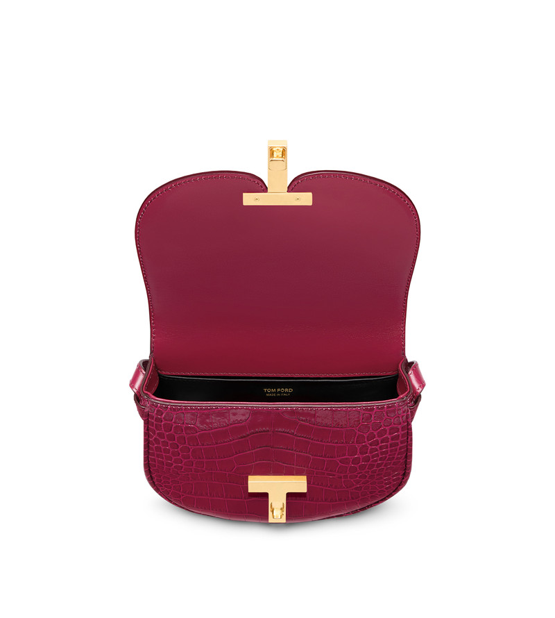 SHINY STAMPED CROCODILE LEATHER WALLIS MINI BAG 4