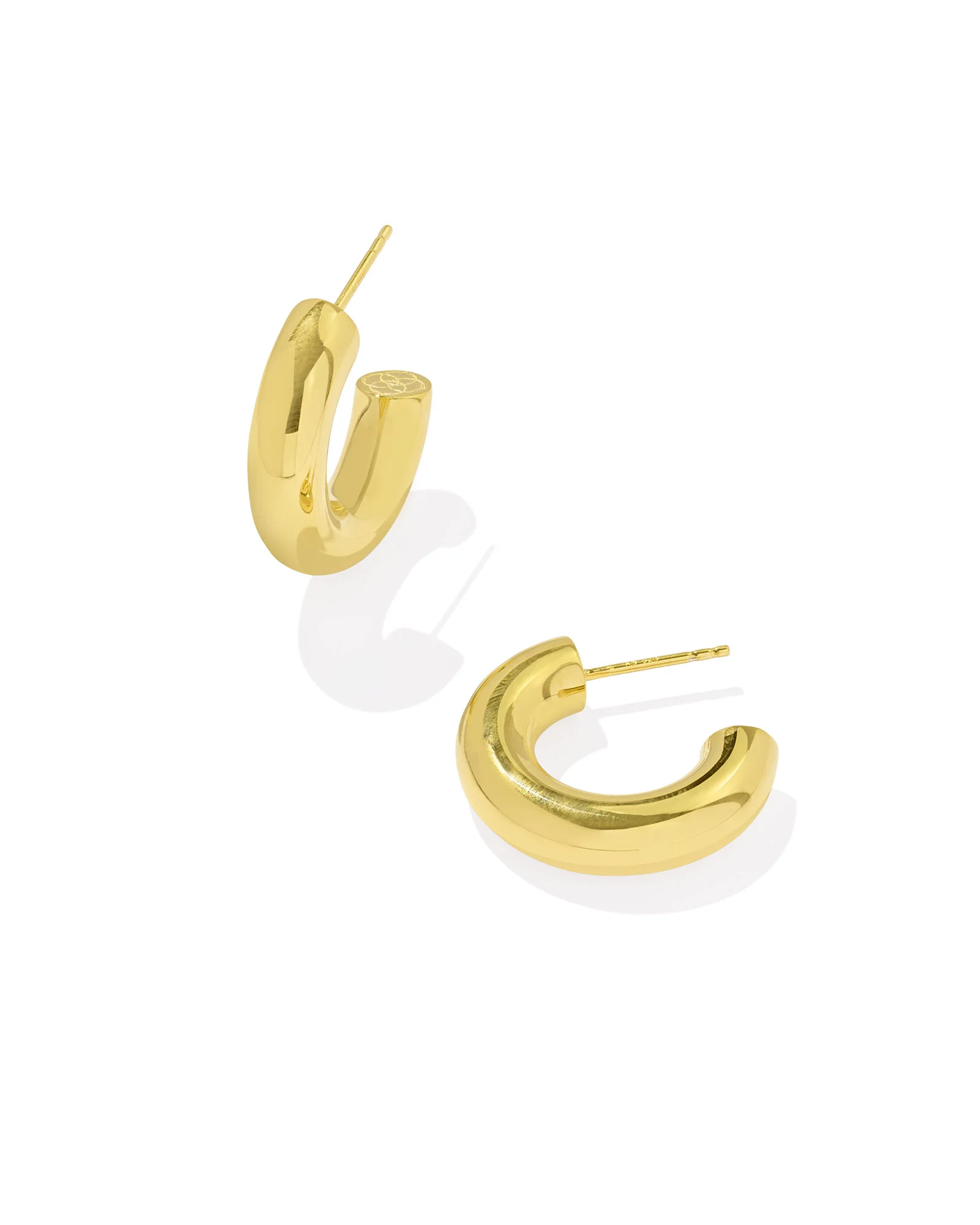Small Bold Tube Hoop Earrings in 18k Gold Vermeil - 1