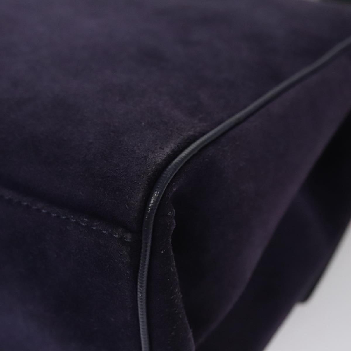 CELINE Hand Bag Suede Leather Purple Gold - 16