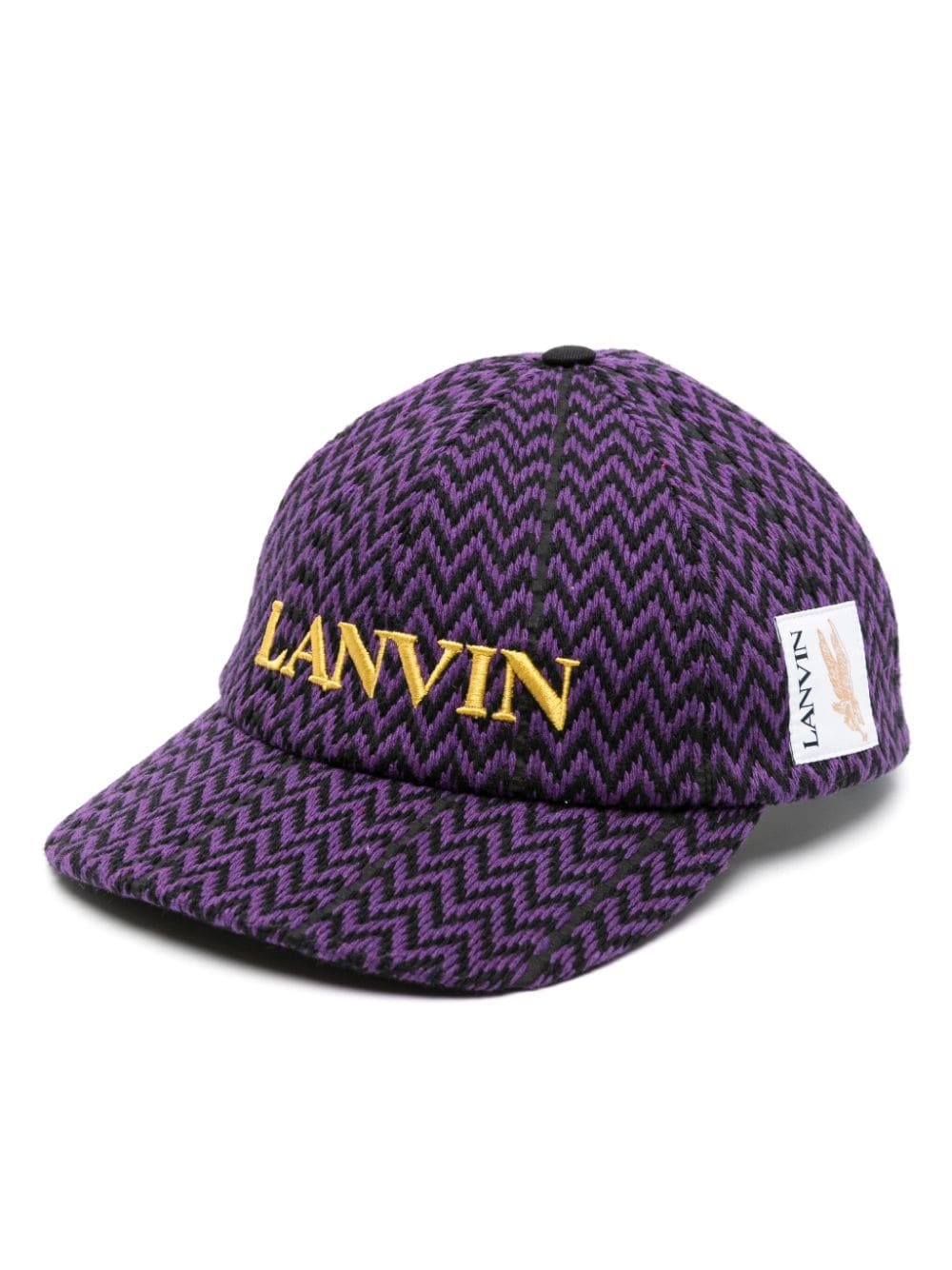 logo-embroidered chevron-woven cap - 1