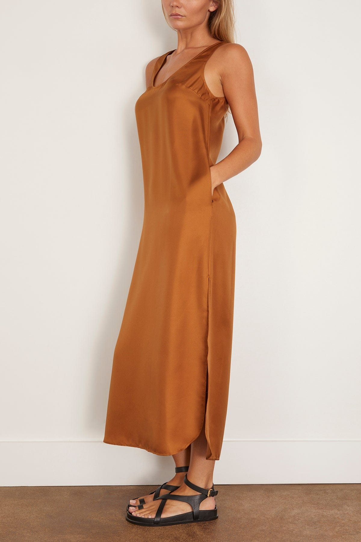 Nada Long Dress in Ocher - 3