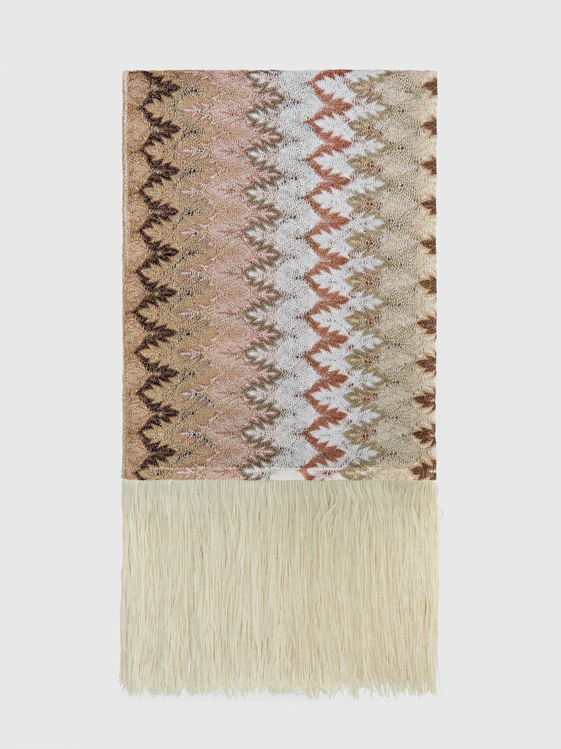 Stole in zig zag lace with fringes 1