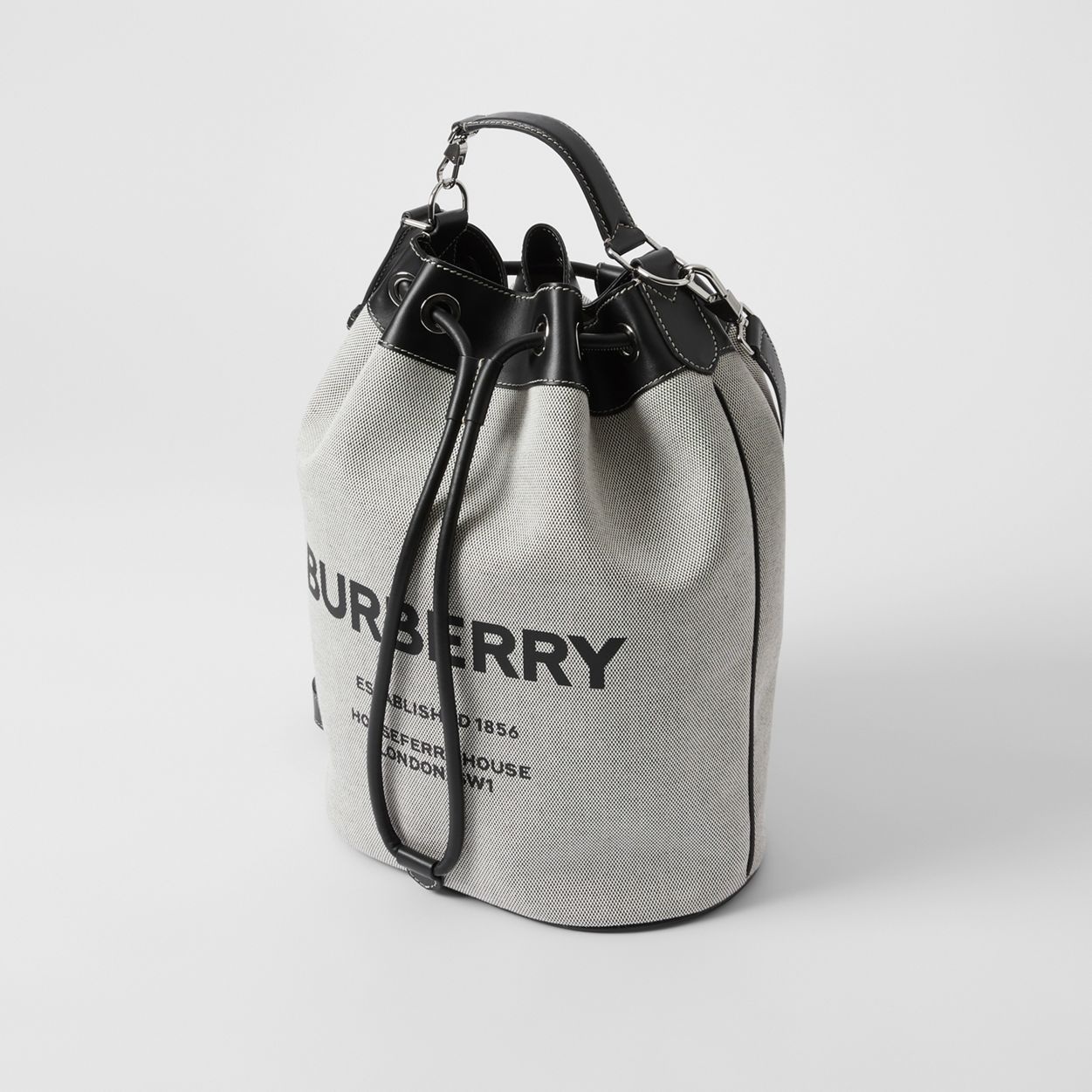 Horseferry Print Cotton Canvas Drawcord Tote - 4