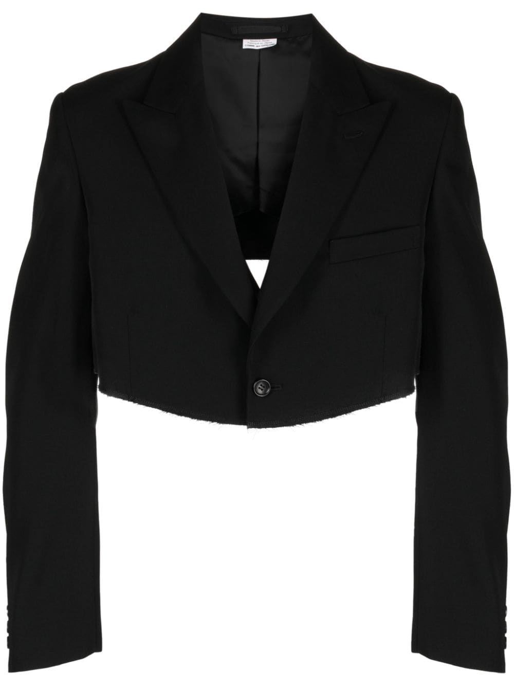 3D-padded cropped blazer - 1