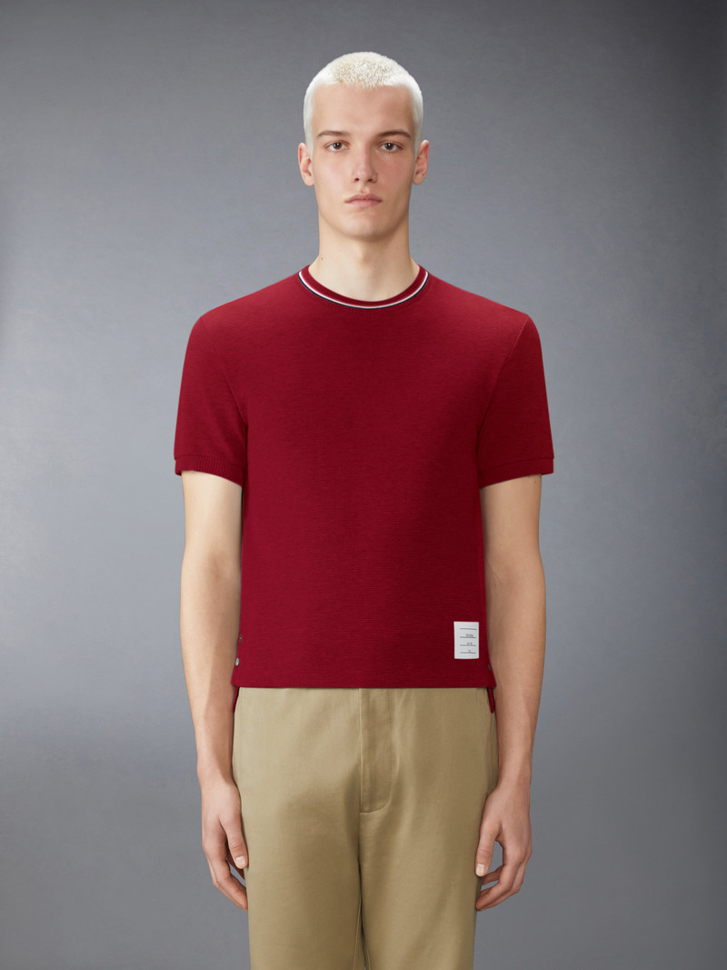 Thom Browne COTTON WAFFLE RIB CUFF TEE outlook