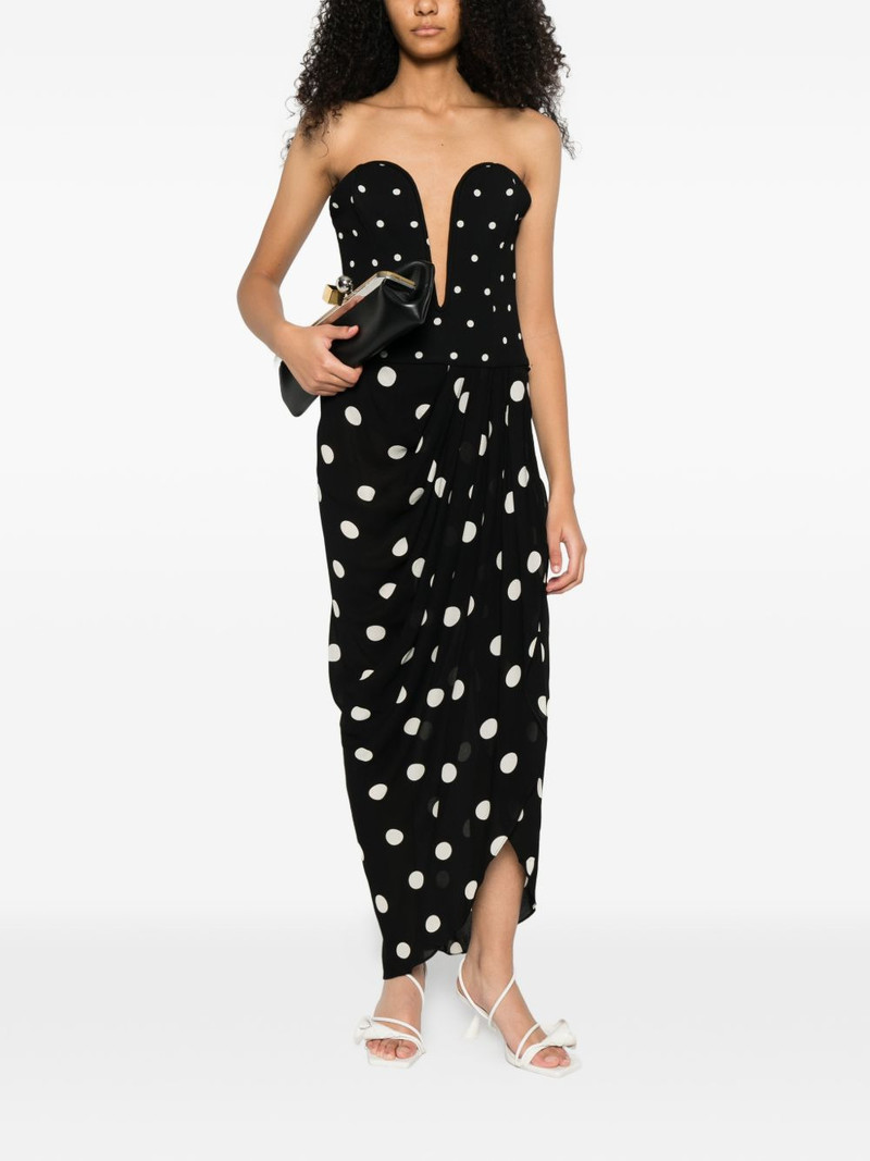 ADRIANA DEGREAS polka-dot strapless maxi dress outlook