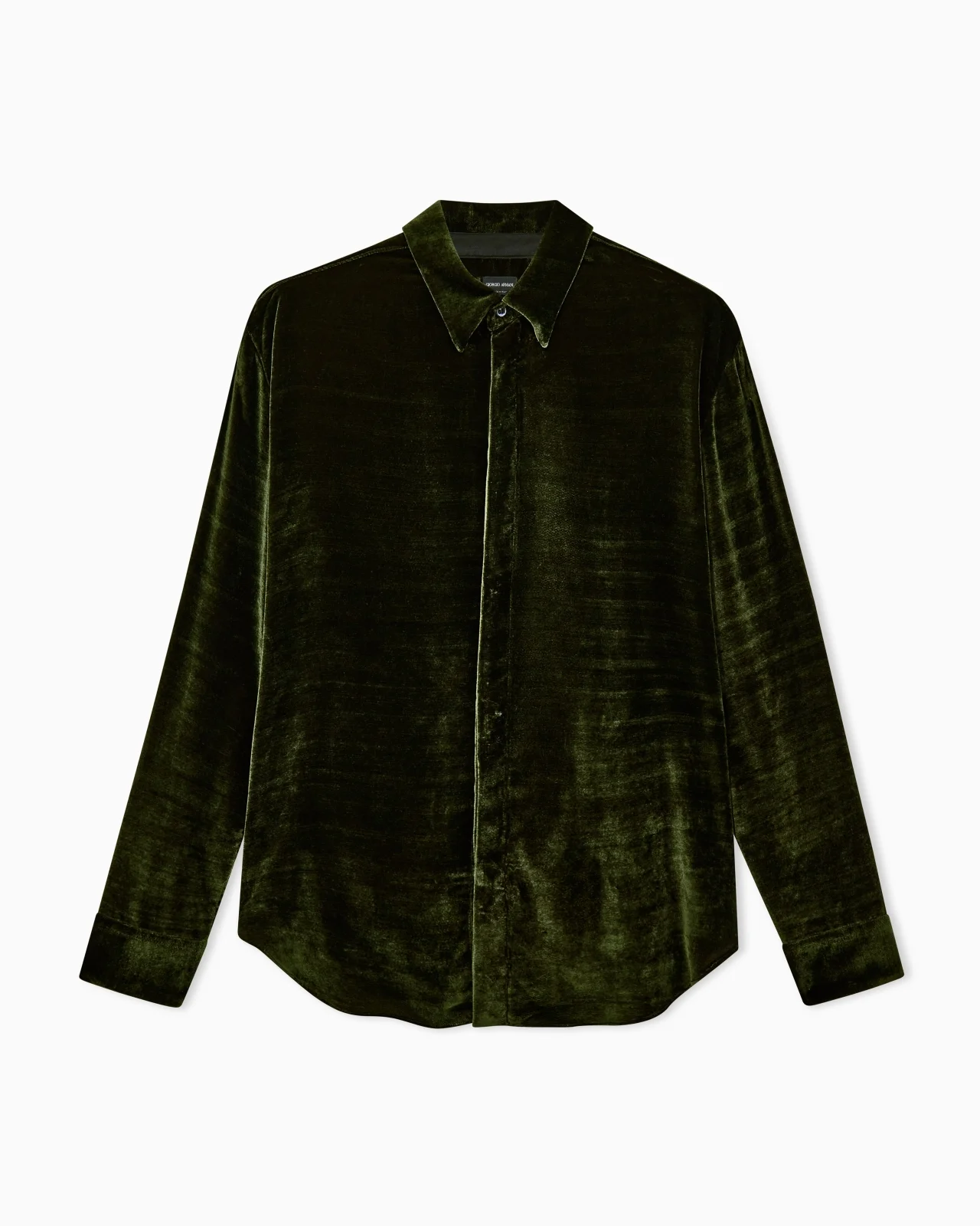 SHIRT REGULAR FIT IN LIGHTWEIGHT VISCOSE AND SILK VELVET - 1