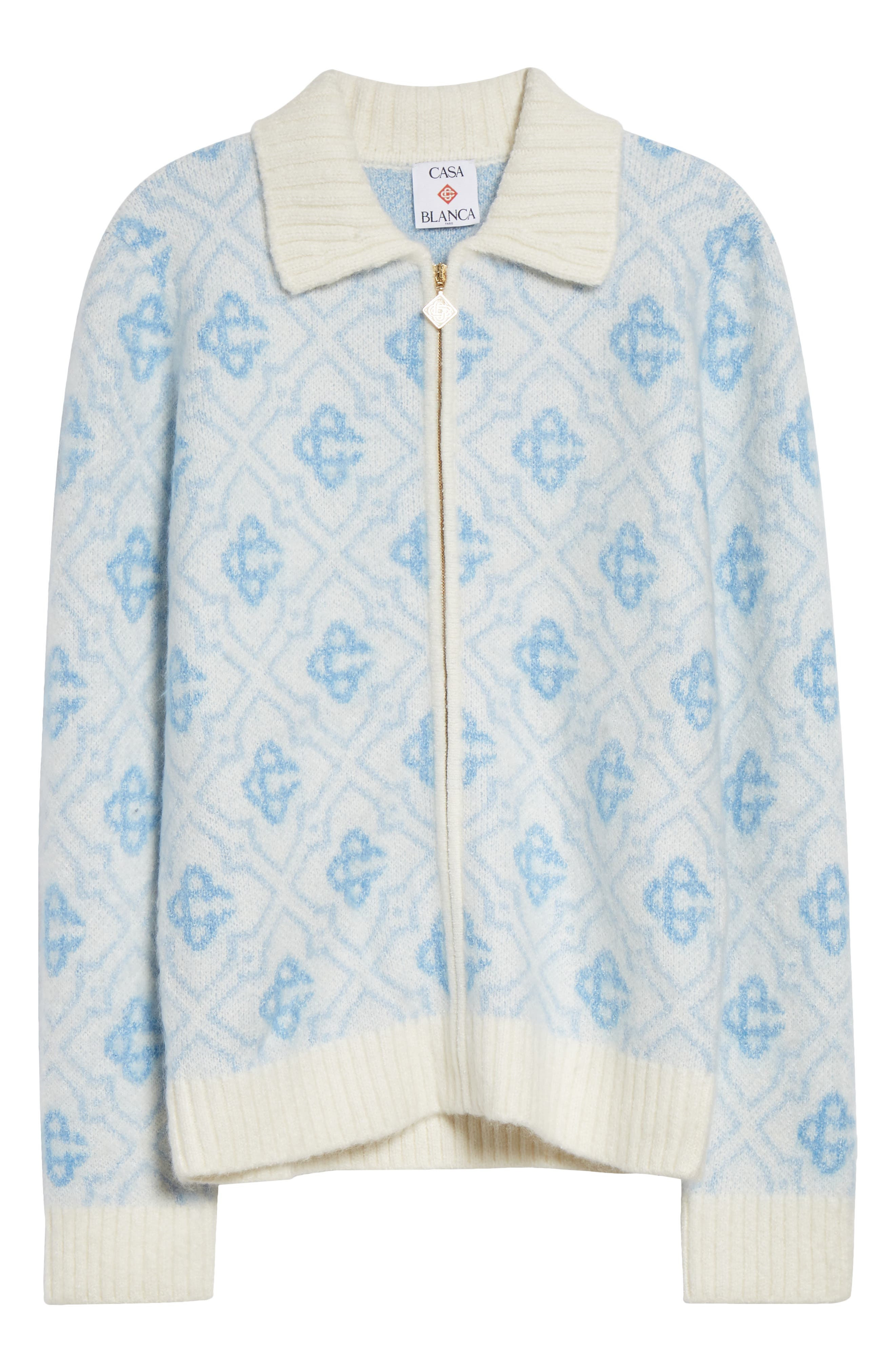 Casablanca Monogram Full Zip Cardigan at Nordstrom - 5