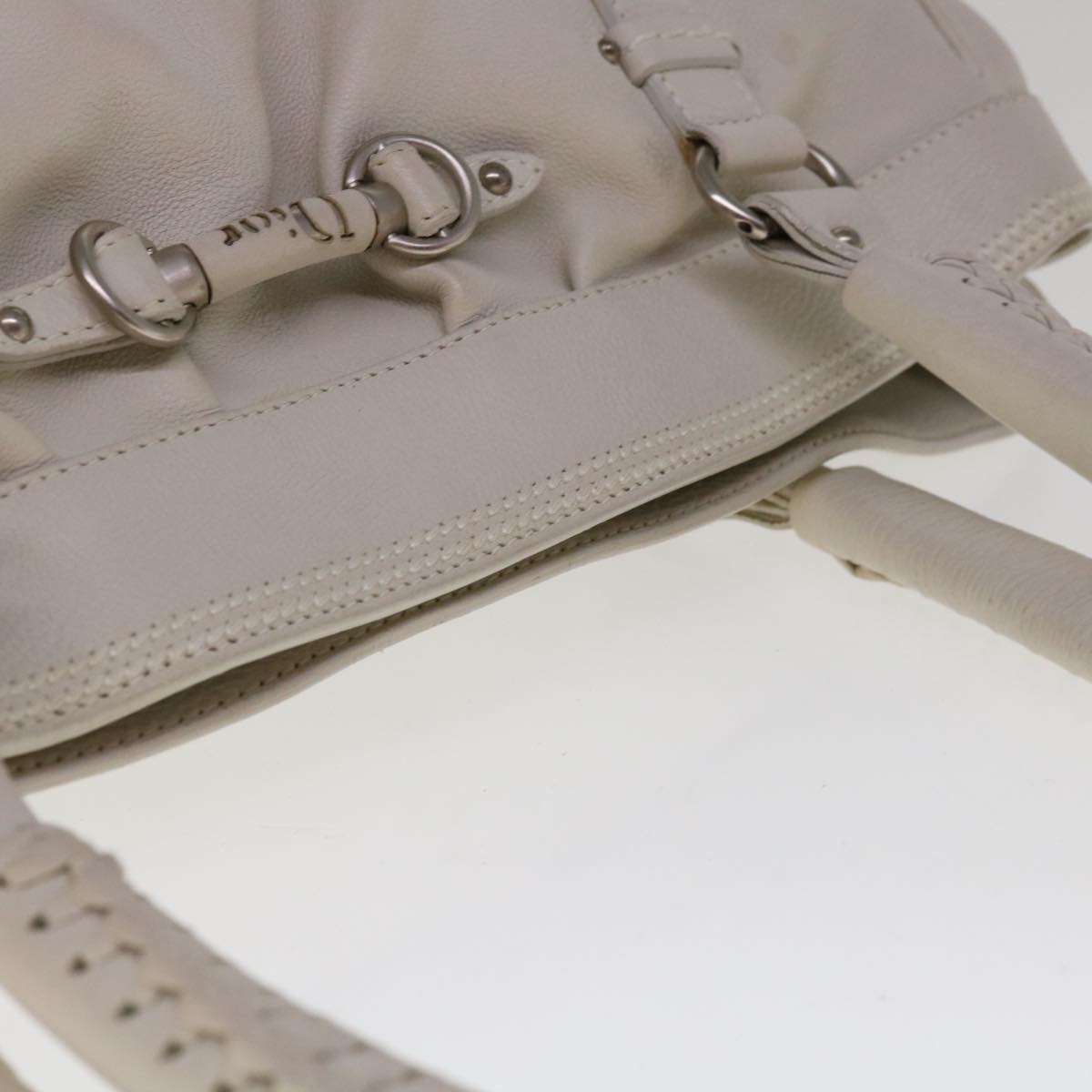 DIOR Tote Bag Leather White - 5