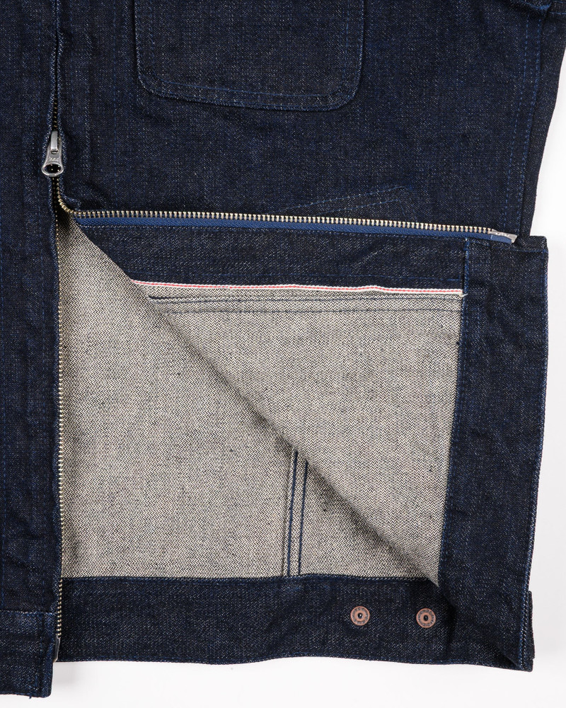 IHJ-122-IND 14OZ BROKEN TWILL SELVEDGE DENIM WORK JACKET - INDIGO 10