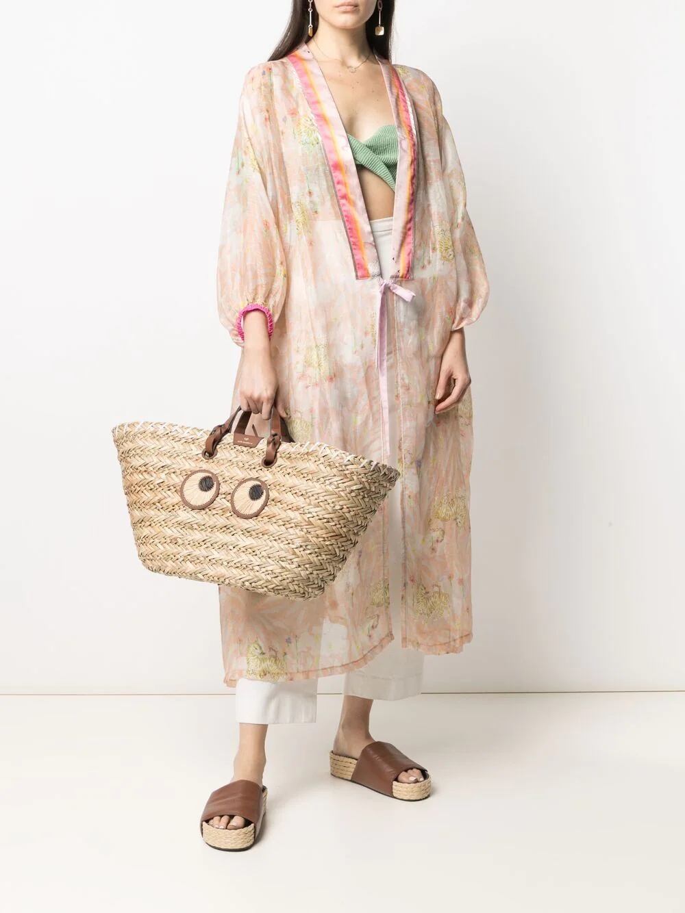 oversized raffia tote bag - 2